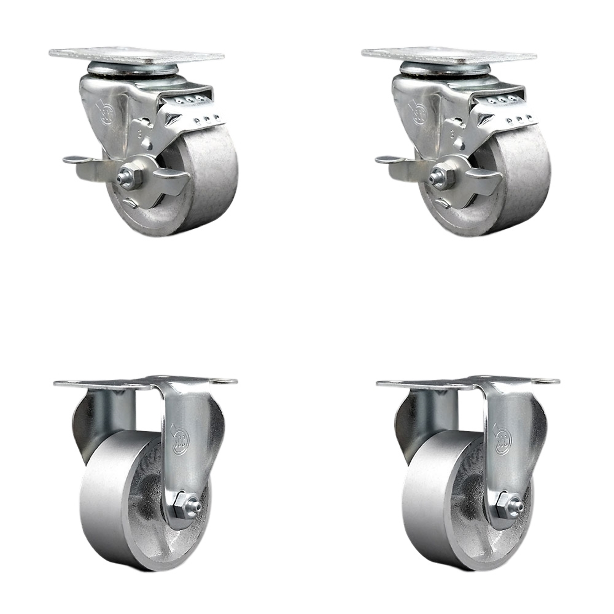 Service Caster, 3Inch x 1 1/2Inch Plate Casters, Wheel Diameter 3 in, Caster Type Swivel, Package (qty.) 4, Model SCC-20S315-SSR-TLB-2-R-2