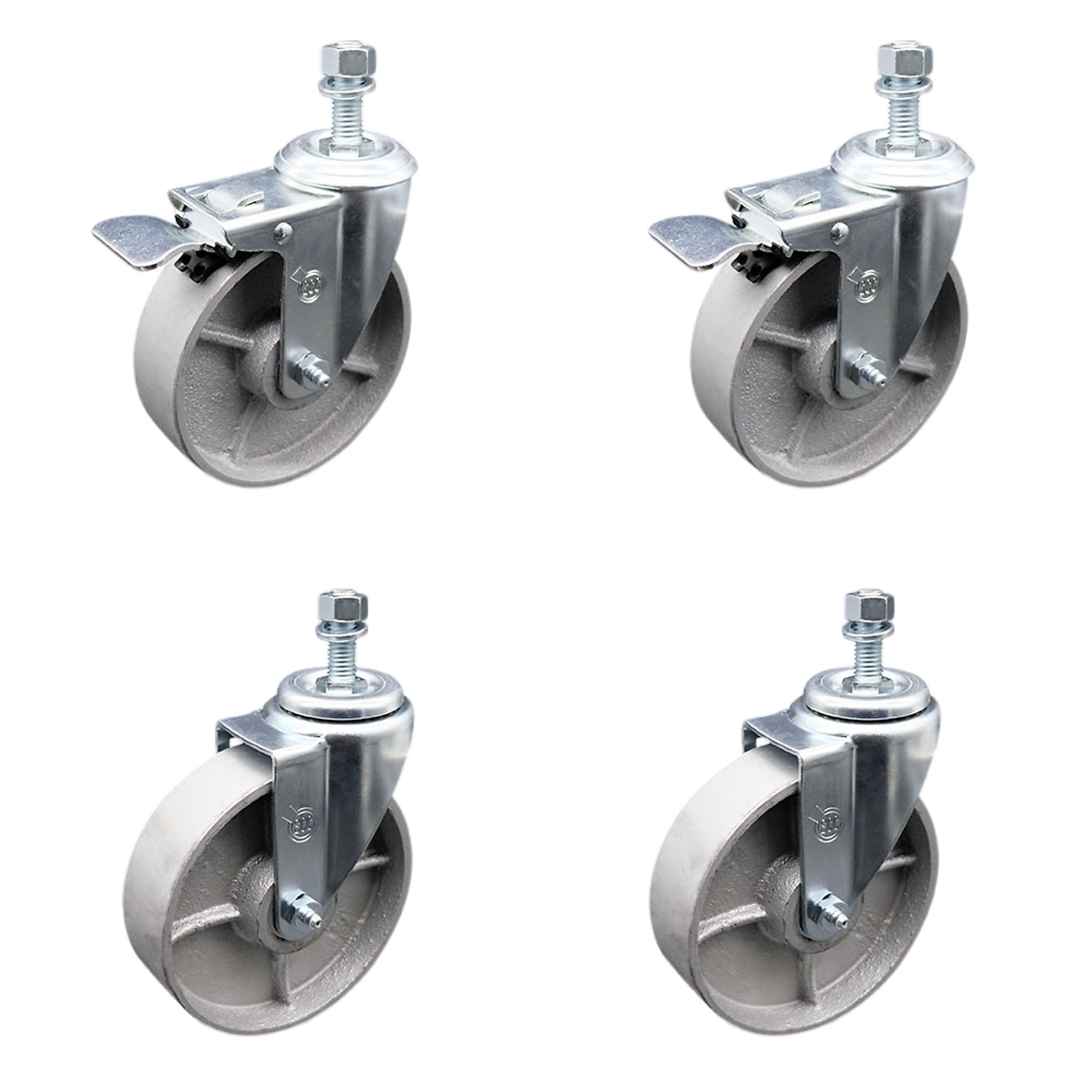 Service Caster, 5Inch x 1 1/2Inch Stem Casters, Wheel Diameter 5 in, Caster Type Swivel, Package (qty.) 4, Model SCC-TSTTL20S515-SSR-121315-2-S-2