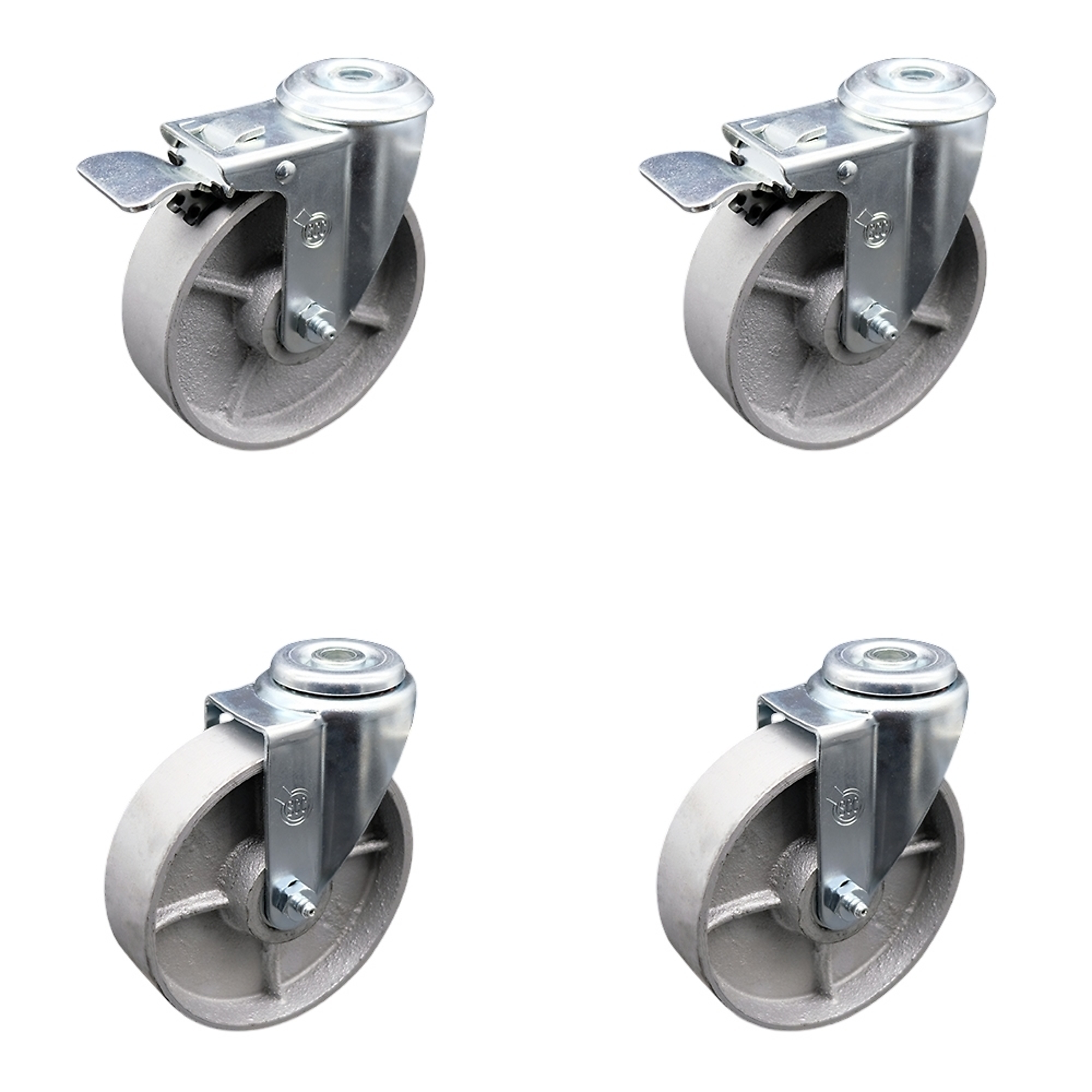 Service Caster, 5Inch x 1 1/2Inch Stem Casters, Wheel Diameter 5 in, Caster Type Swivel, Package (qty.) 4, Model SCC-BHTTL20S515-SSR-2-S-2