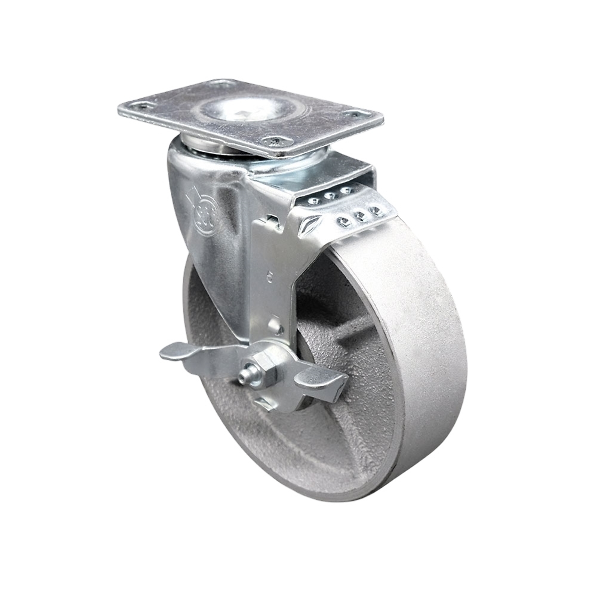 Service Caster, 5Inch x 1 1/2Inch Plate Caster, Wheel Diameter 5 in, Caster Type Swivel, Package (qty.) 1, Model SCC-20S515-SSR-TLB