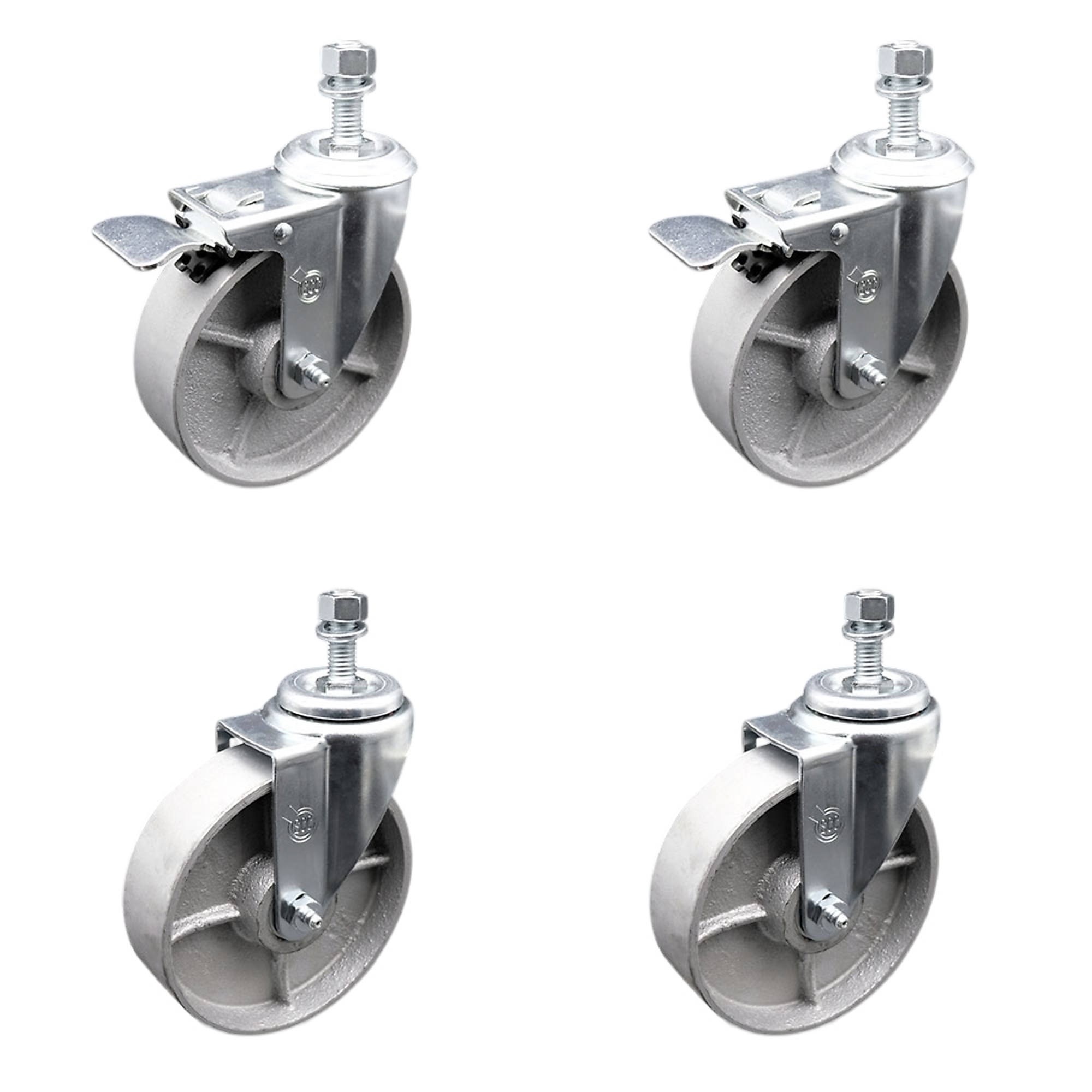 Service Caster, 5Inch x 1 1/4Inch Stem Casters, Wheel Diameter 5 in, Caster Type Swivel, Package (qty.) 4, Model SCC-TSTTL20S514-SSS-121315-2-S-2