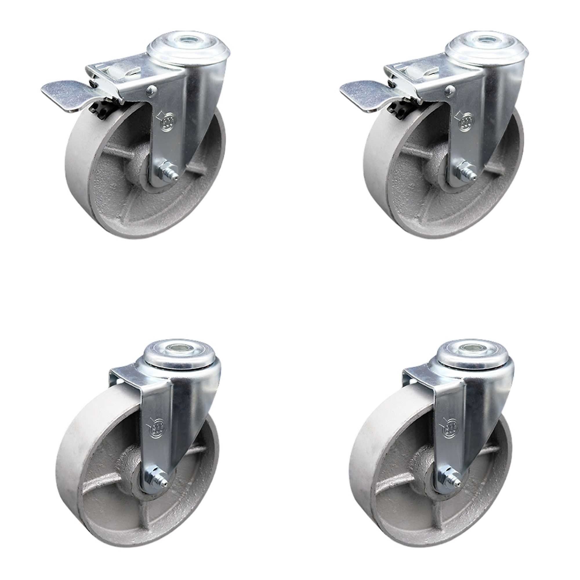 Service Caster, 5Inch x 1 1/4Inch Stem Casters, Wheel Diameter 5 in, Caster Type Swivel, Package (qty.) 4, Model SCC-BHTTL20S514-SSS-2-S-2