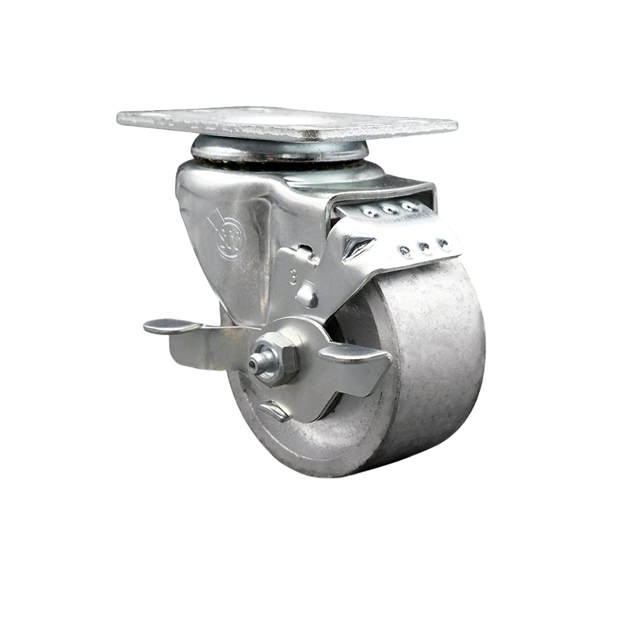 Service Caster, 3Inch x 1 1/4Inch Plate Caster, Wheel Diameter 3 in, Caster Type Swivel, Package (qty.) 1, Model SCC-20S314-SSS-TLB