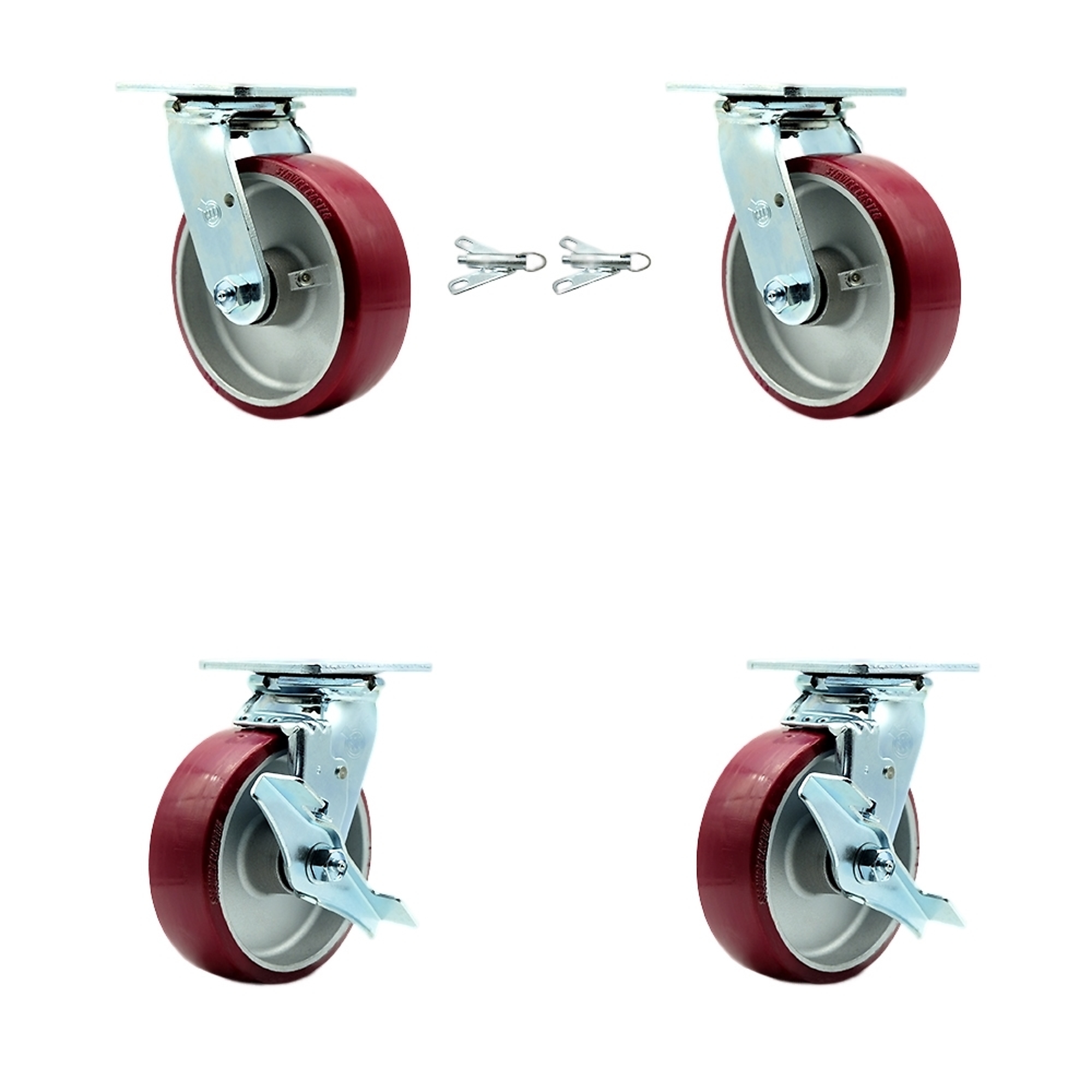 Service Caster, 6Inch x 2Inch Plate Casters, Wheel Diameter 6 in, Caster Type Swivel, Package (qty.) 4, Model SCC-30CS620-PAR-BSL-2-TLB-2