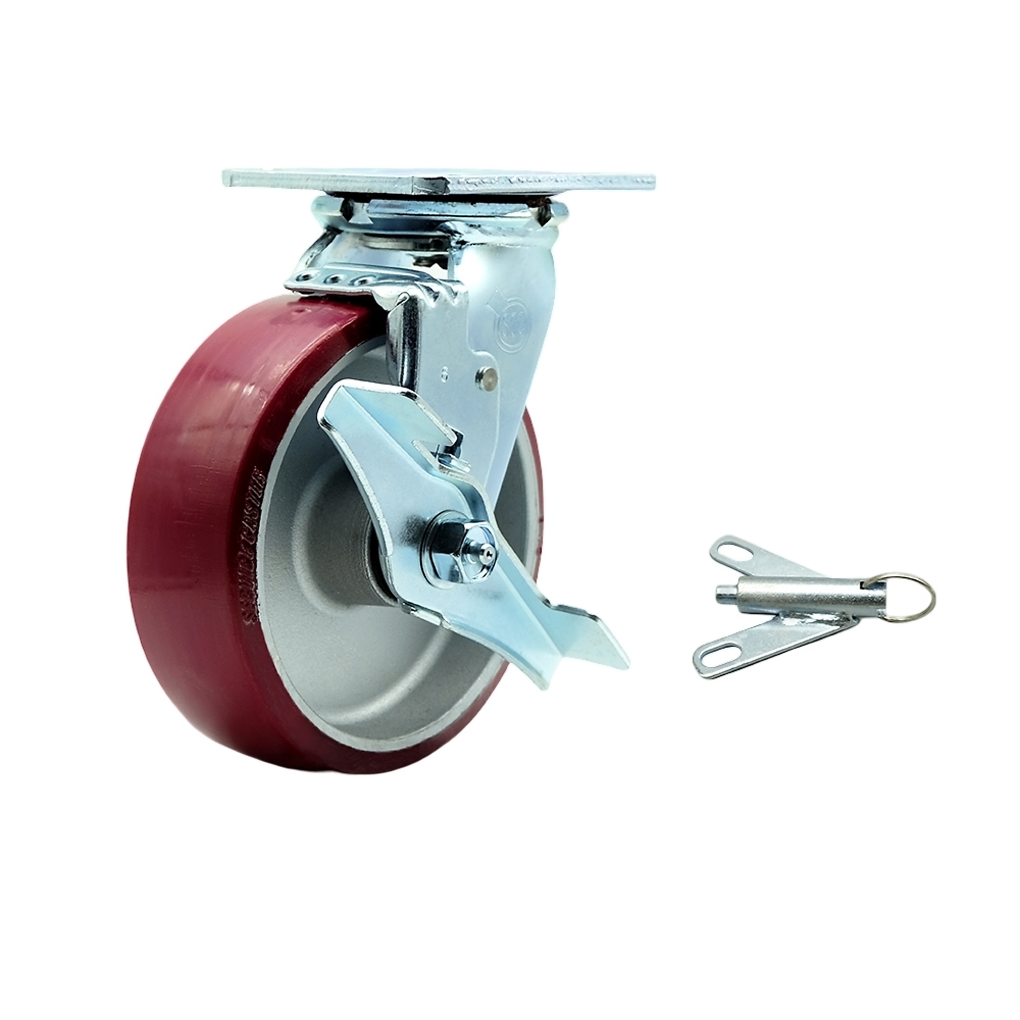 Service Caster, 6Inch x 2Inch Plate Caster, Wheel Diameter 6 in, Caster Type Swivel, Package (qty.) 1, Model SCC-SS30S620-PAR-TLB-BSL