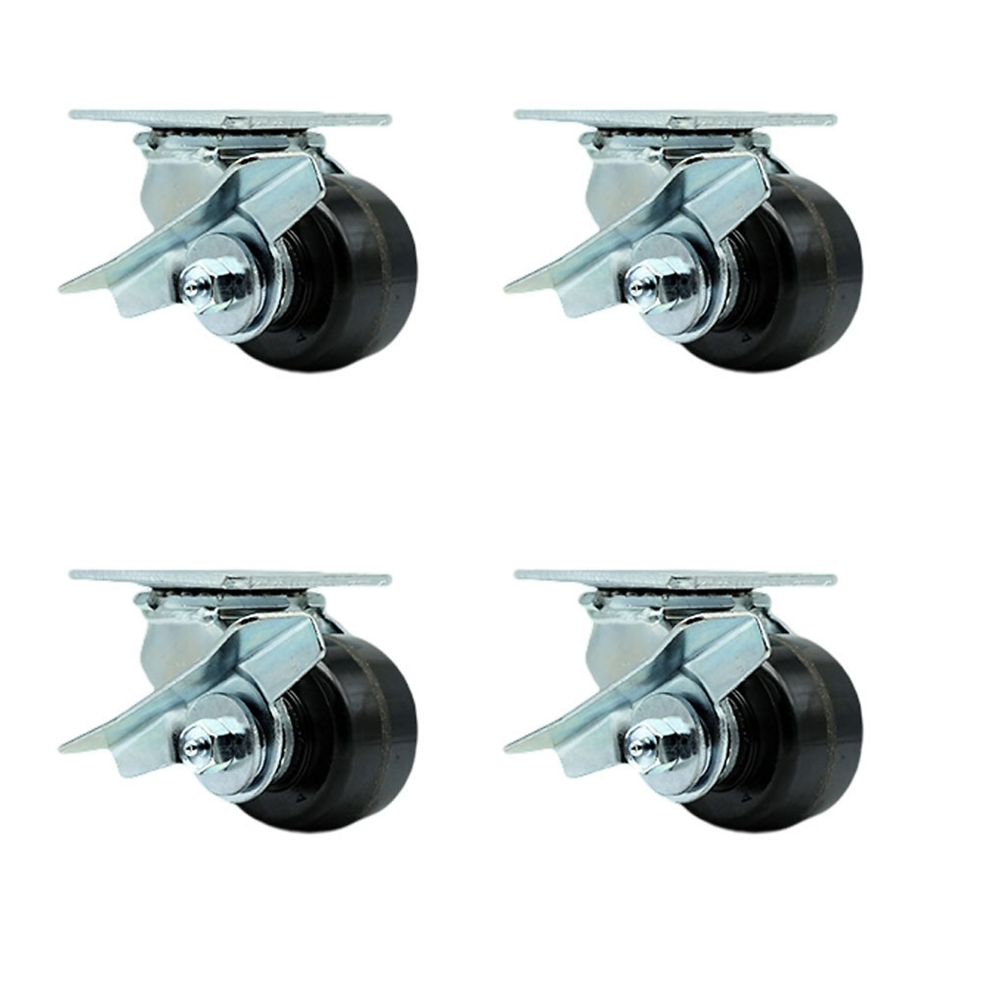 Service Caster, 3 1/4Inch x 2Inch Plate Casters, Wheel Diameter 3.25 in, Caster Type Swivel, Package (qty.) 4, Model SCC-30CS3420-PHR-SLB-BSL-2-SLB-2