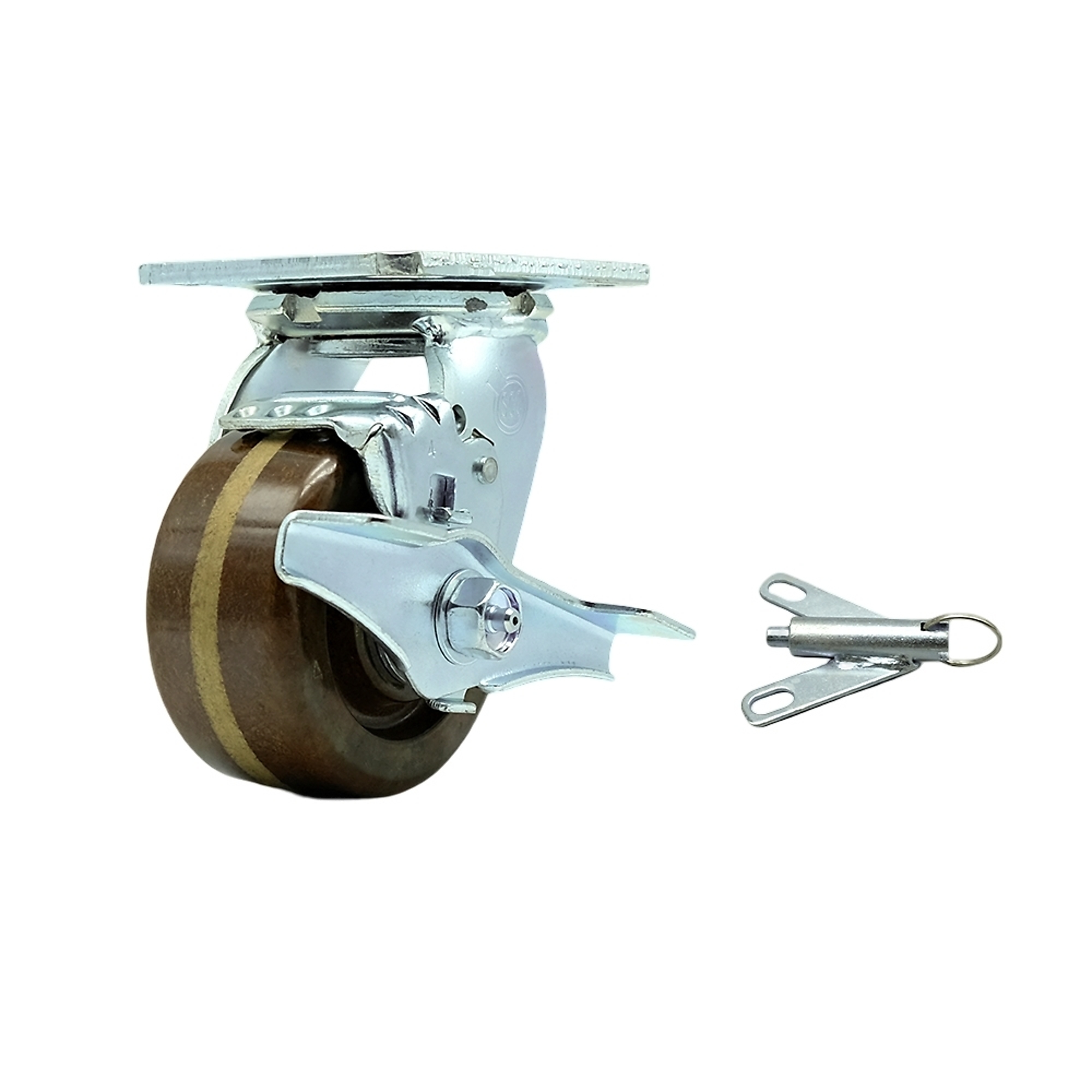 Service Caster, 4Inch x 2Inch Plate Caster, Wheel Diameter 4 in, Caster Type Swivel, Package (qty.) 1, Model SCC-30CS420-PHRHT-TLB-BSL