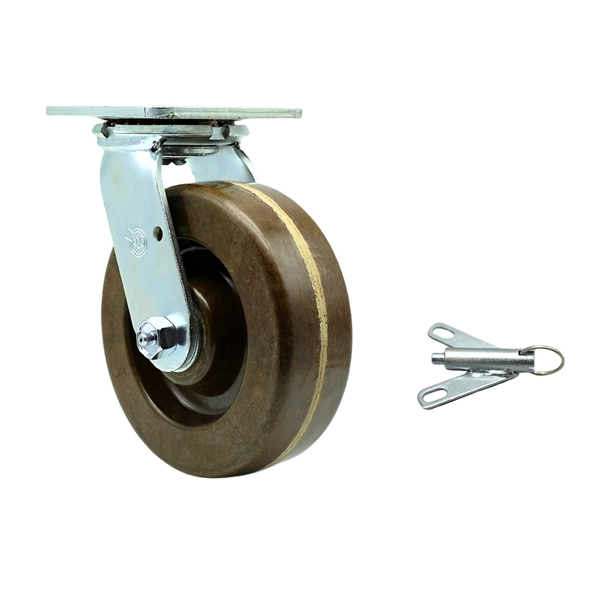 Service Caster, 6Inch x 2Inch Plate Caster, Wheel Diameter 6 in, Caster Type Swivel, Package (qty.) 1, Model SCC-30CS620-PHRHT-BSL