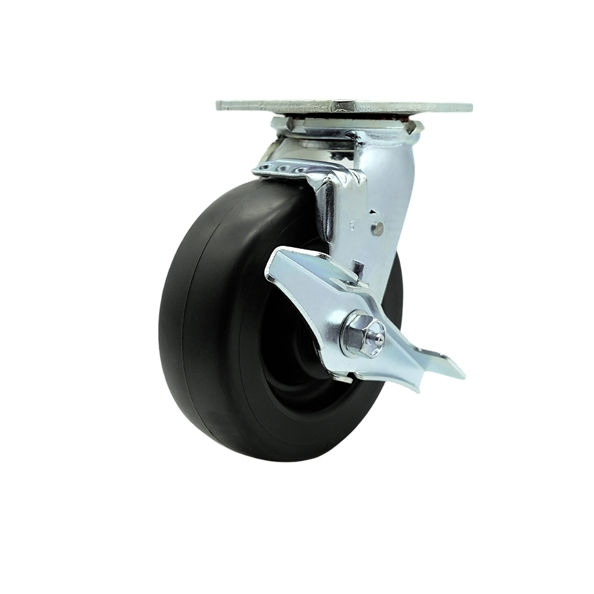 Service Caster, 6Inch x 2Inch Plate Caster, Wheel Diameter 6 in, Caster Type Swivel, Package (qty.) 1, Model SCC-SS30S620-POR-TLB