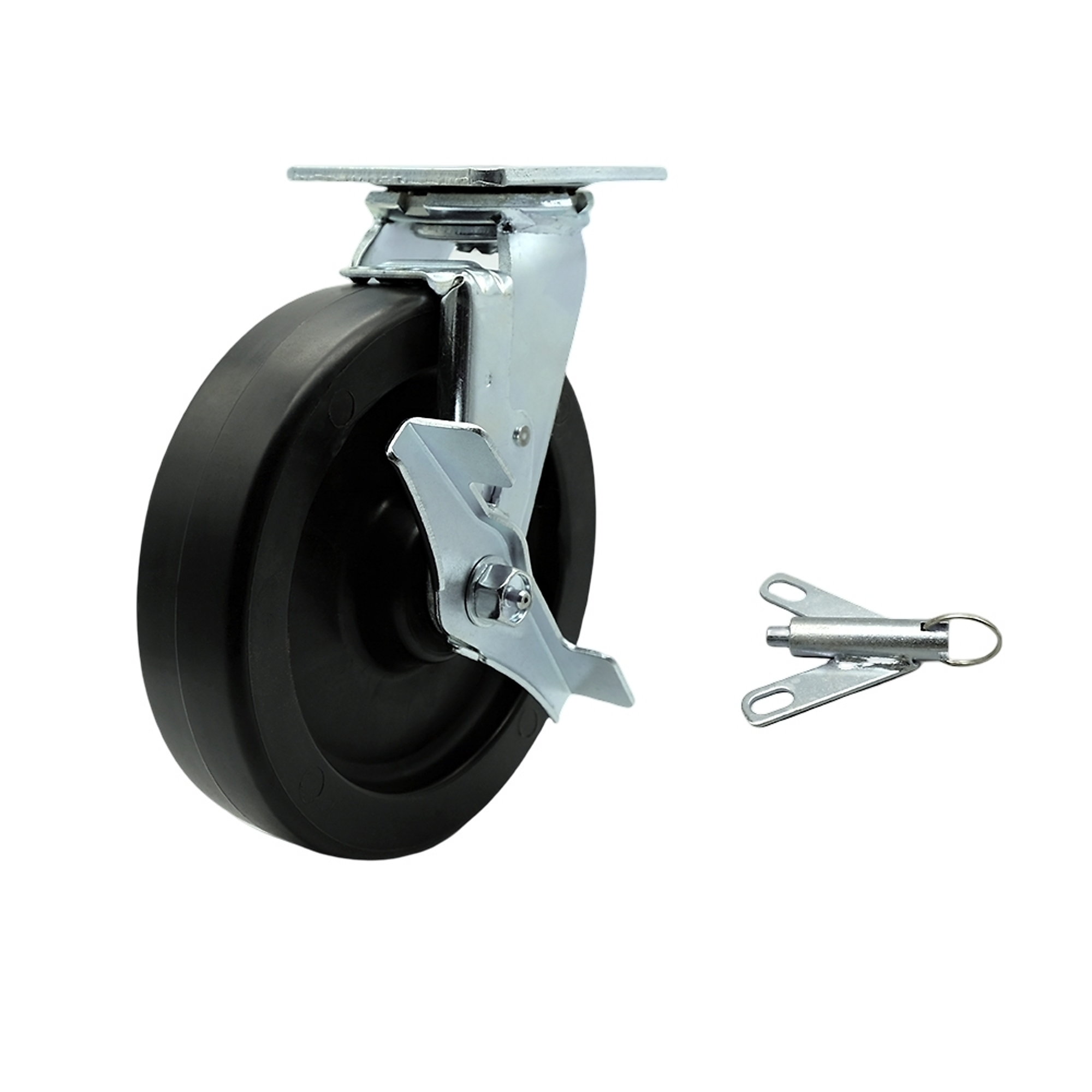 Service Caster, 8Inch x 2Inch Plate Caster, Wheel Diameter 8 in, Caster Type Swivel, Package (qty.) 1, Model SCC-SS30S820-POR-TLB-BSL