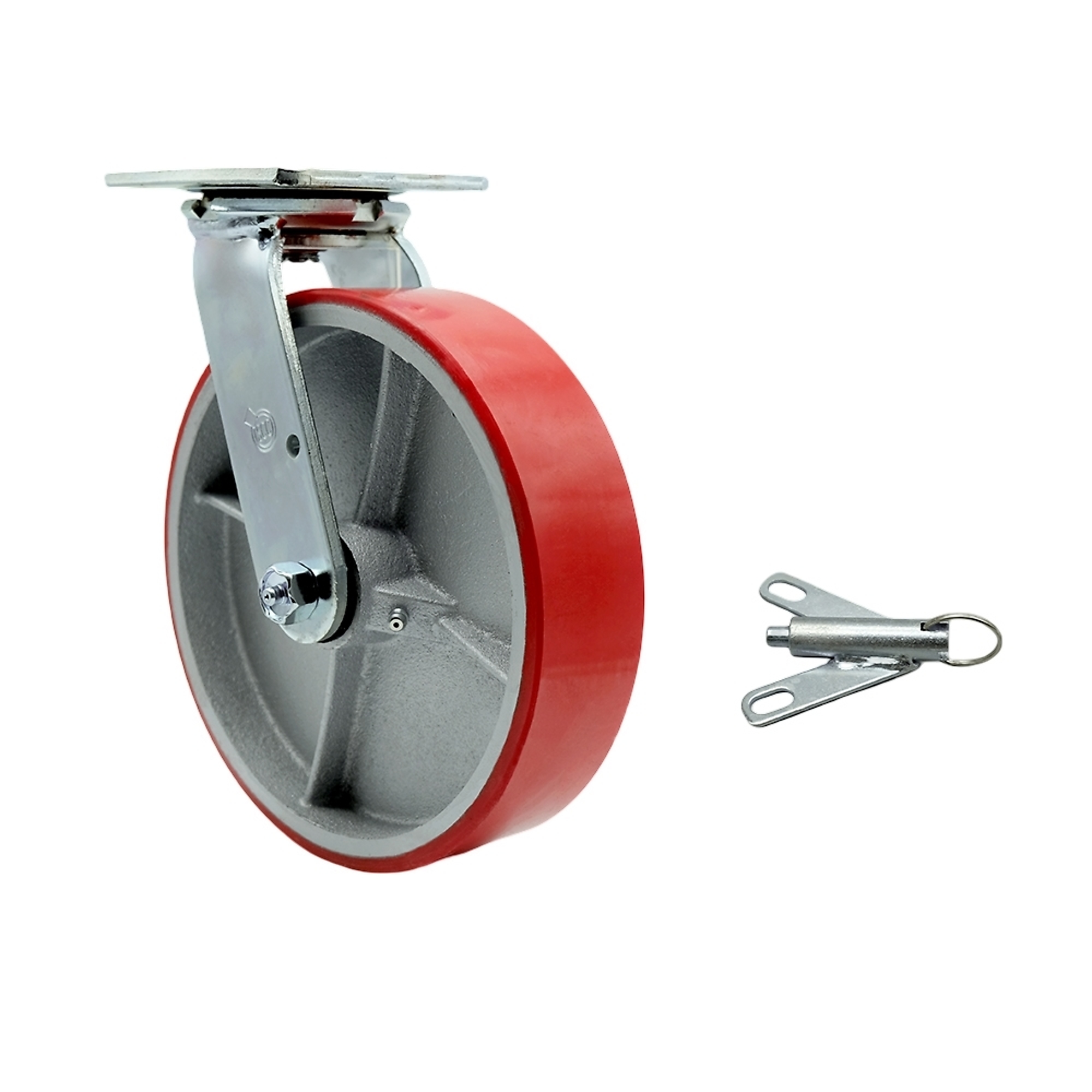 Service Caster, 8Inch x 2Inch Plate Caster, Wheel Diameter 8 in, Caster Type Swivel, Package (qty.) 1, Model SCC-30CS820-PUR-RS-BSL