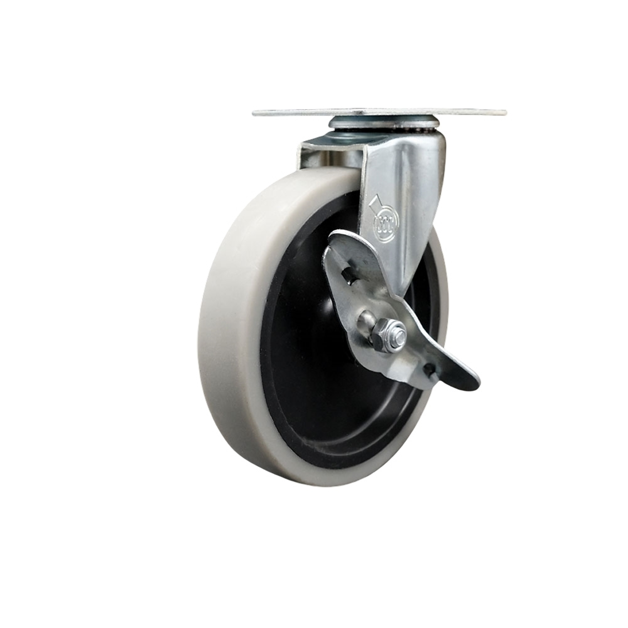 Service Caster, 5Inch Plate Caster, Wheel Diameter 5 in, Caster Type Swivel, Package (qty.) 1, Model SCC-05S510-TPRS-SLB