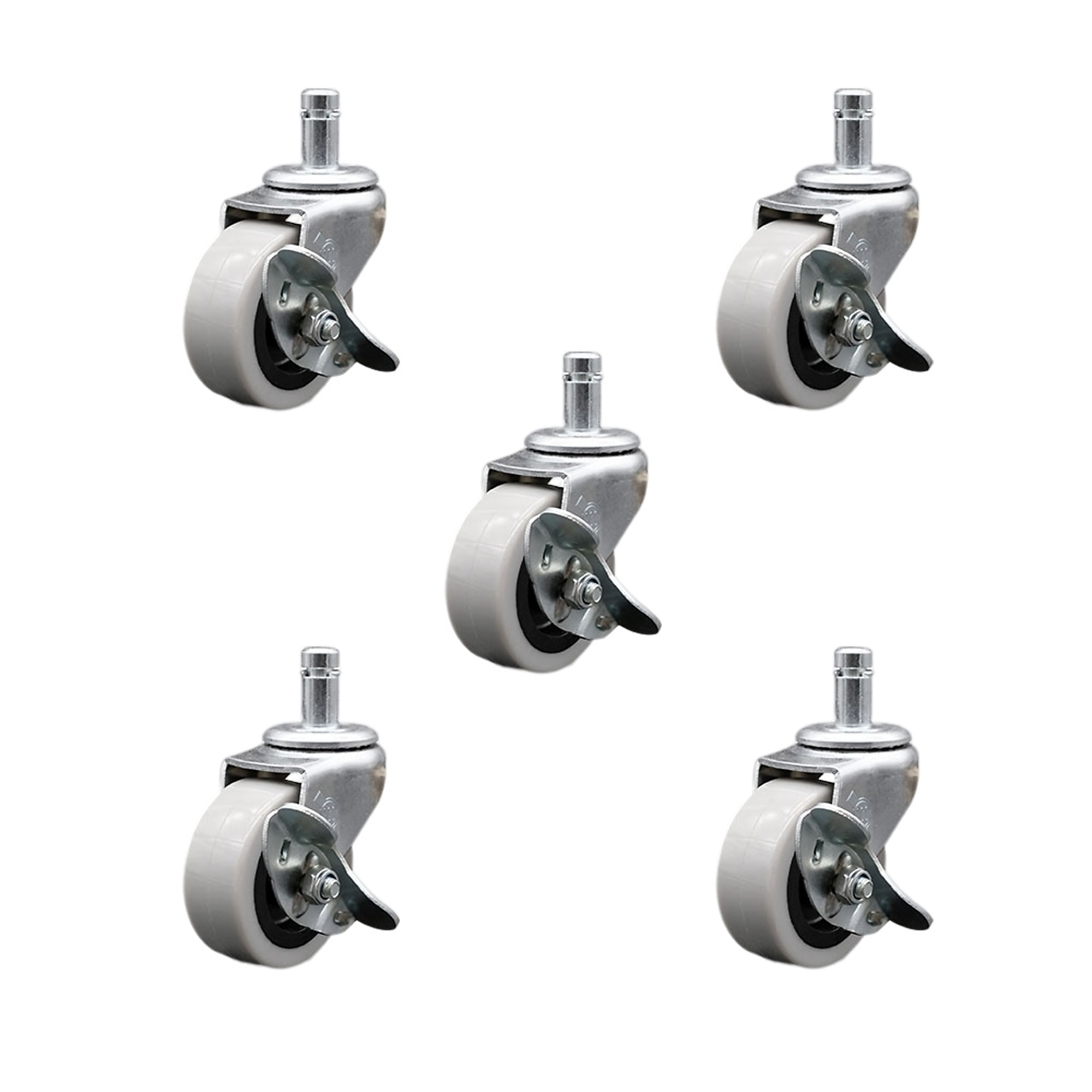 Service Caster, 2Inch Stem Casters, Wheel Diameter 2 in, Caster Type Swivel, Package (qty.) 5, Model SCC-GR05S210-TPRS-SLB-71678-5