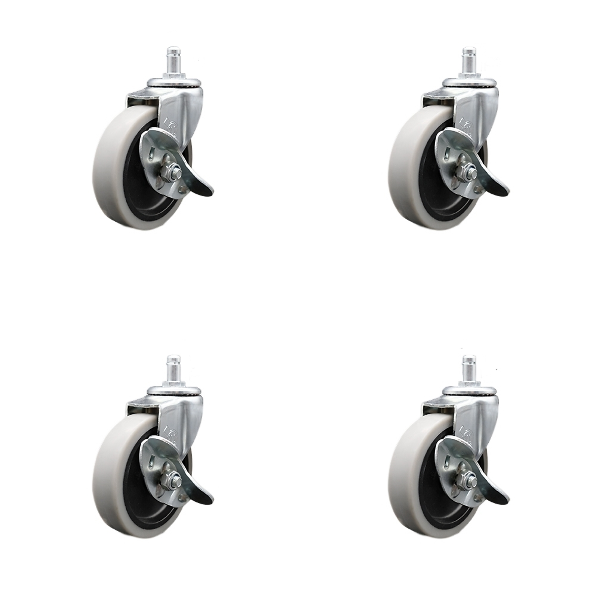 Service Caster, 4Inch Stem Casters, Wheel Diameter 4 in, Caster Type Swivel, Package (qty.) 4, Model SCC-GR05S410-TPRS-SLB-71678-4