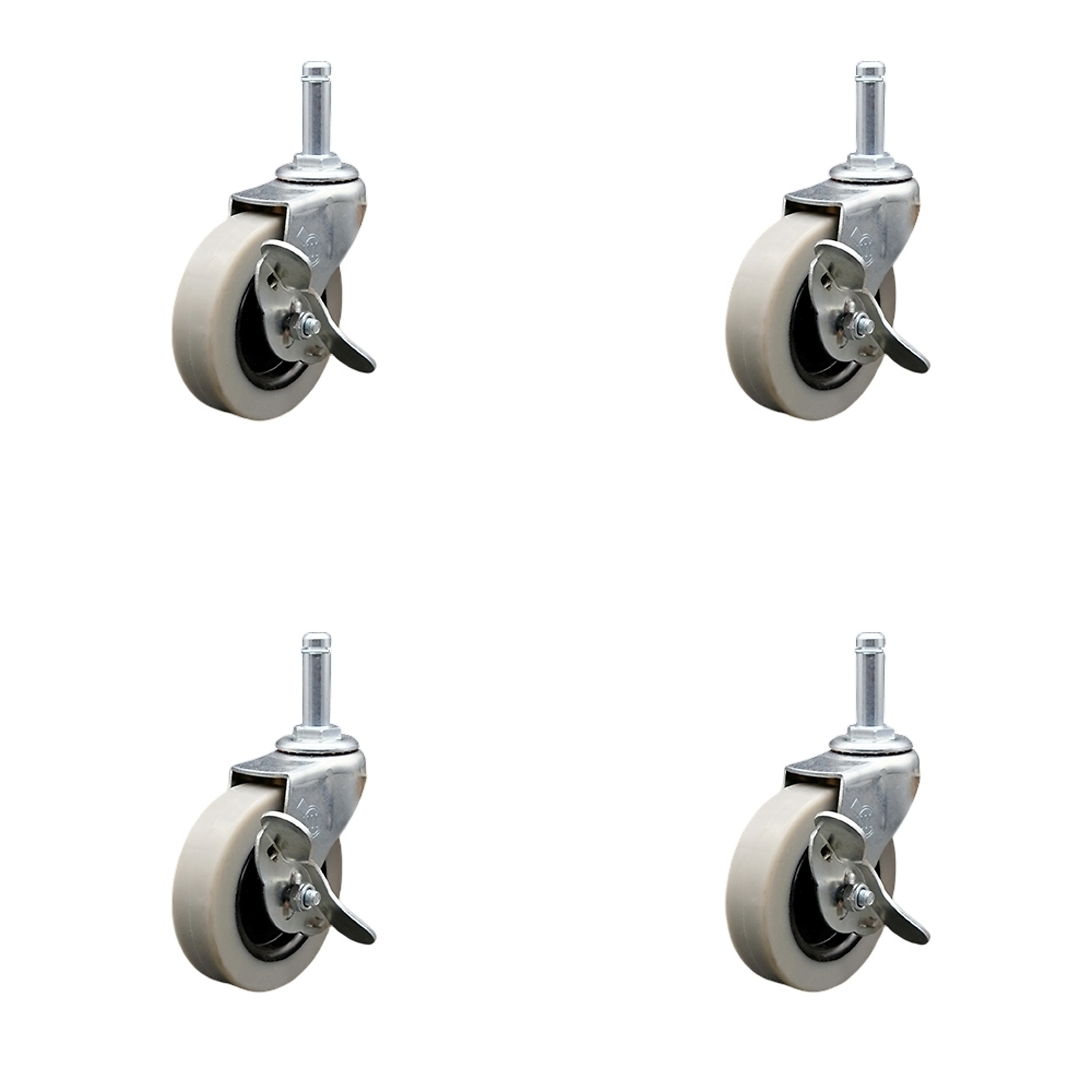 Service Caster, 3Inch Stem Casters, Wheel Diameter 3 in, Caster Type Swivel, Package (qty.) 4, Model SCC-GR05S310-TPRS-SLB-716138-4