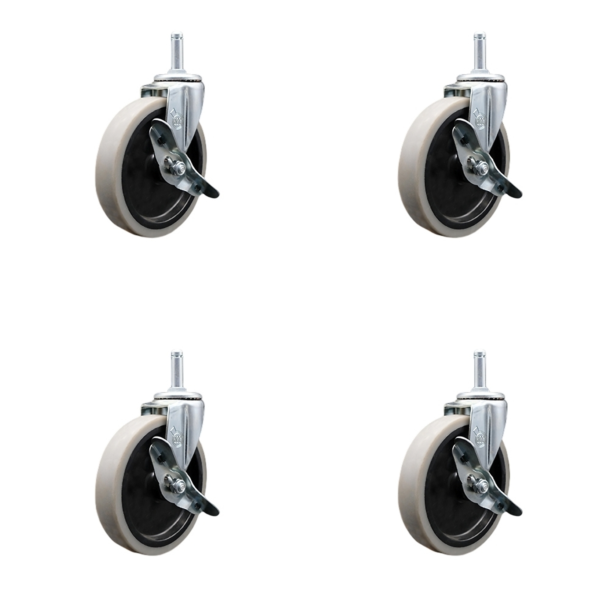 Service Caster, 5Inch Stem Casters, Wheel Diameter 5 in, Caster Type Swivel, Package (qty.) 4, Model SCC-GR05S510-TPRS-SLB-716138-4