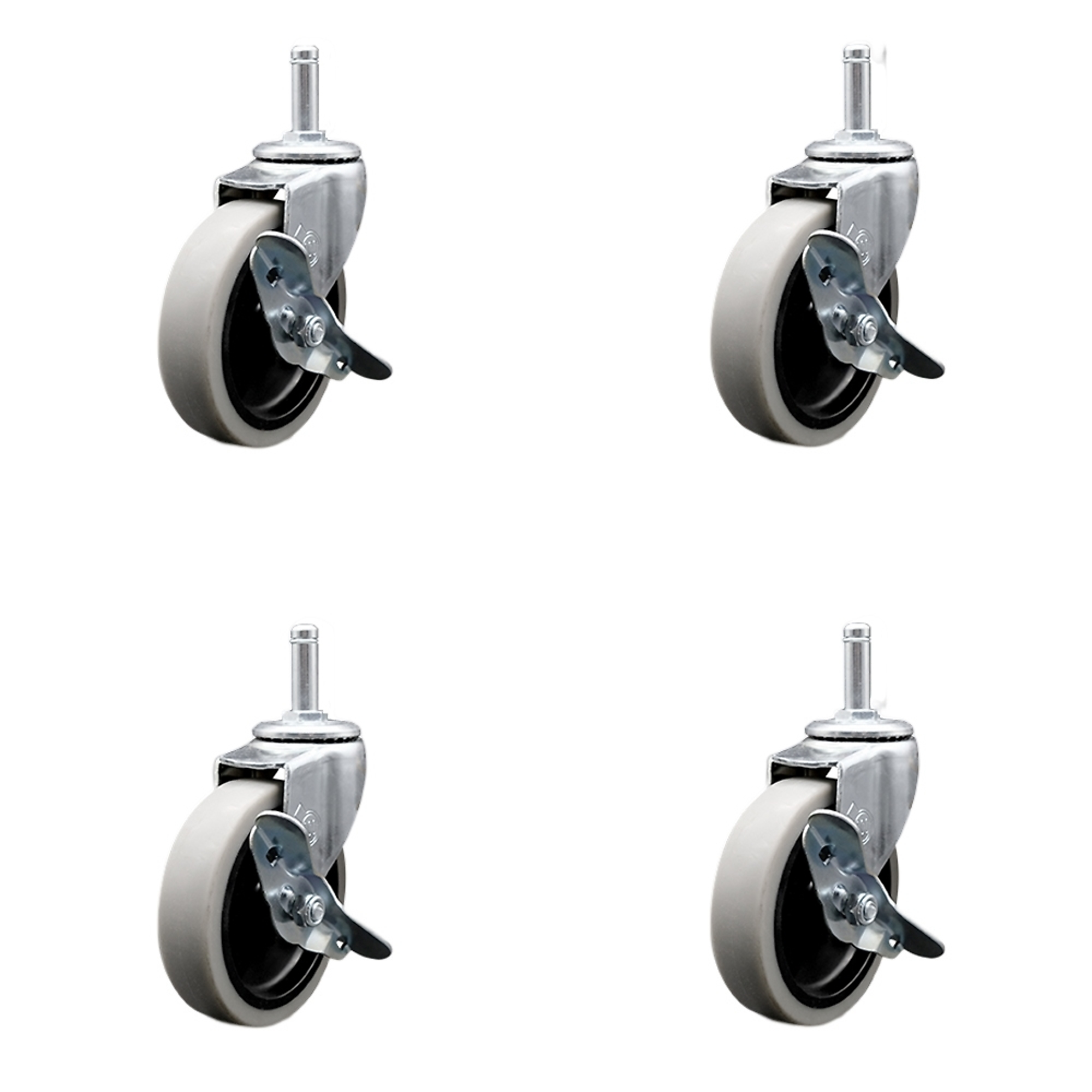 Service Caster, 4Inch Stem Casters, Wheel Diameter 4 in, Caster Type Swivel, Package (qty.) 4, Model SCC-GR05S410-TPRS-SLB-716138-4