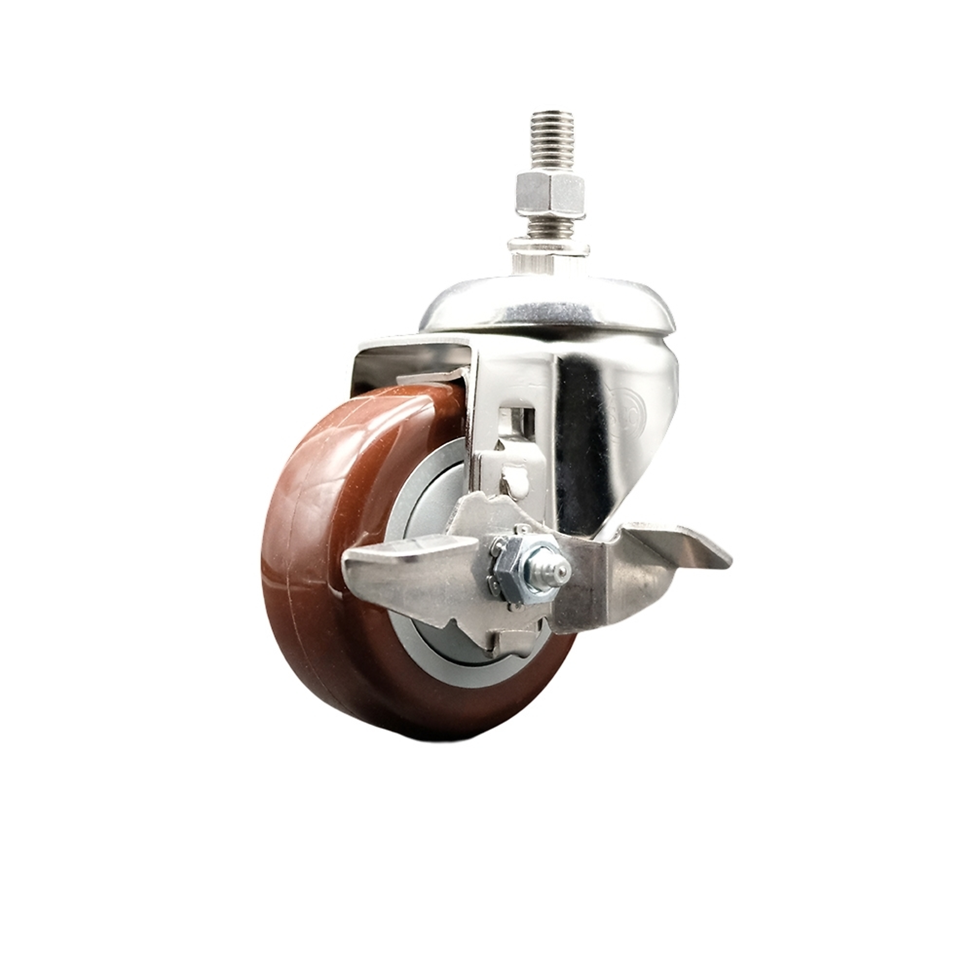 Service Caster, 3Inch x 1 1/4Inch Stem Casters, Wheel Diameter 3 in, Caster Type Swivel, Package (qty.) 1, Model SS316TS20S314-PPUB-MRN-TLB-121315