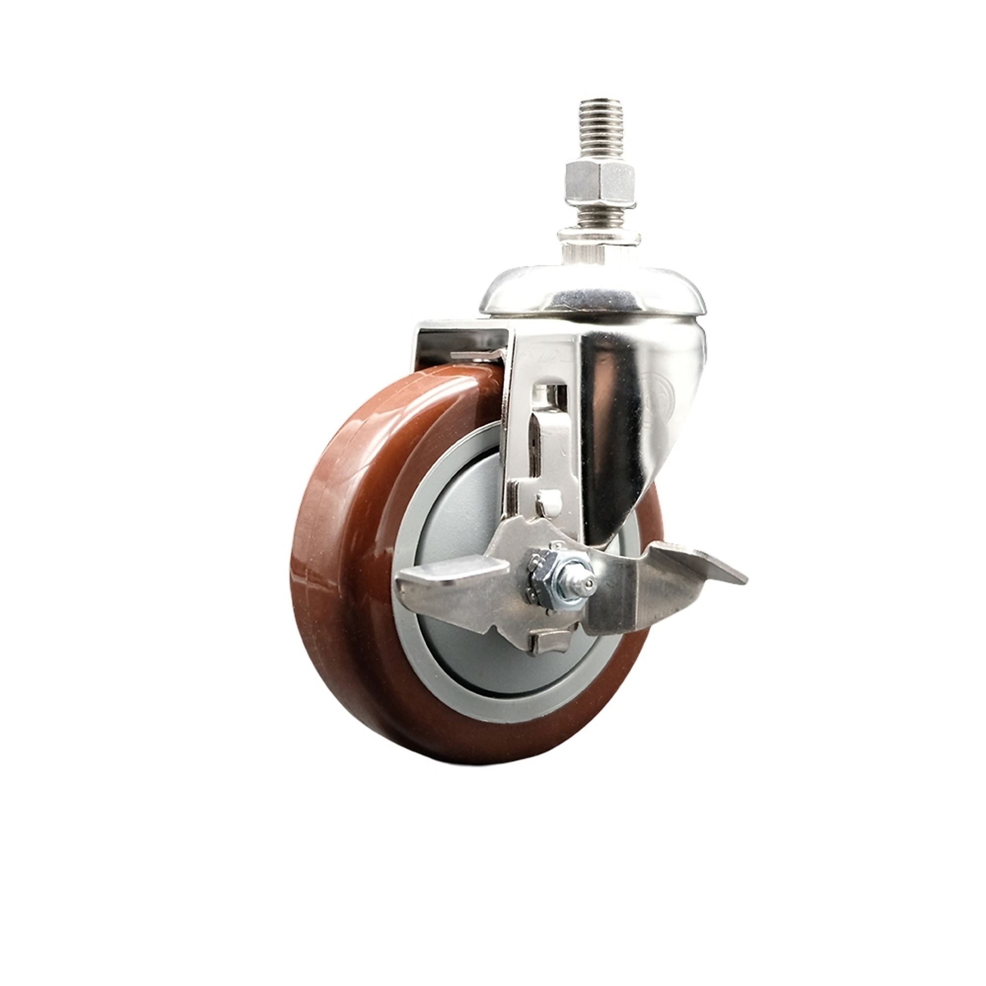 Service Caster, 4Inch x 1 1/4Inch Stem Casters, Wheel Diameter 4 in, Caster Type Swivel, Package (qty.) 1, Model SS316TS20S414-PPUB-MRN-TLB-121315