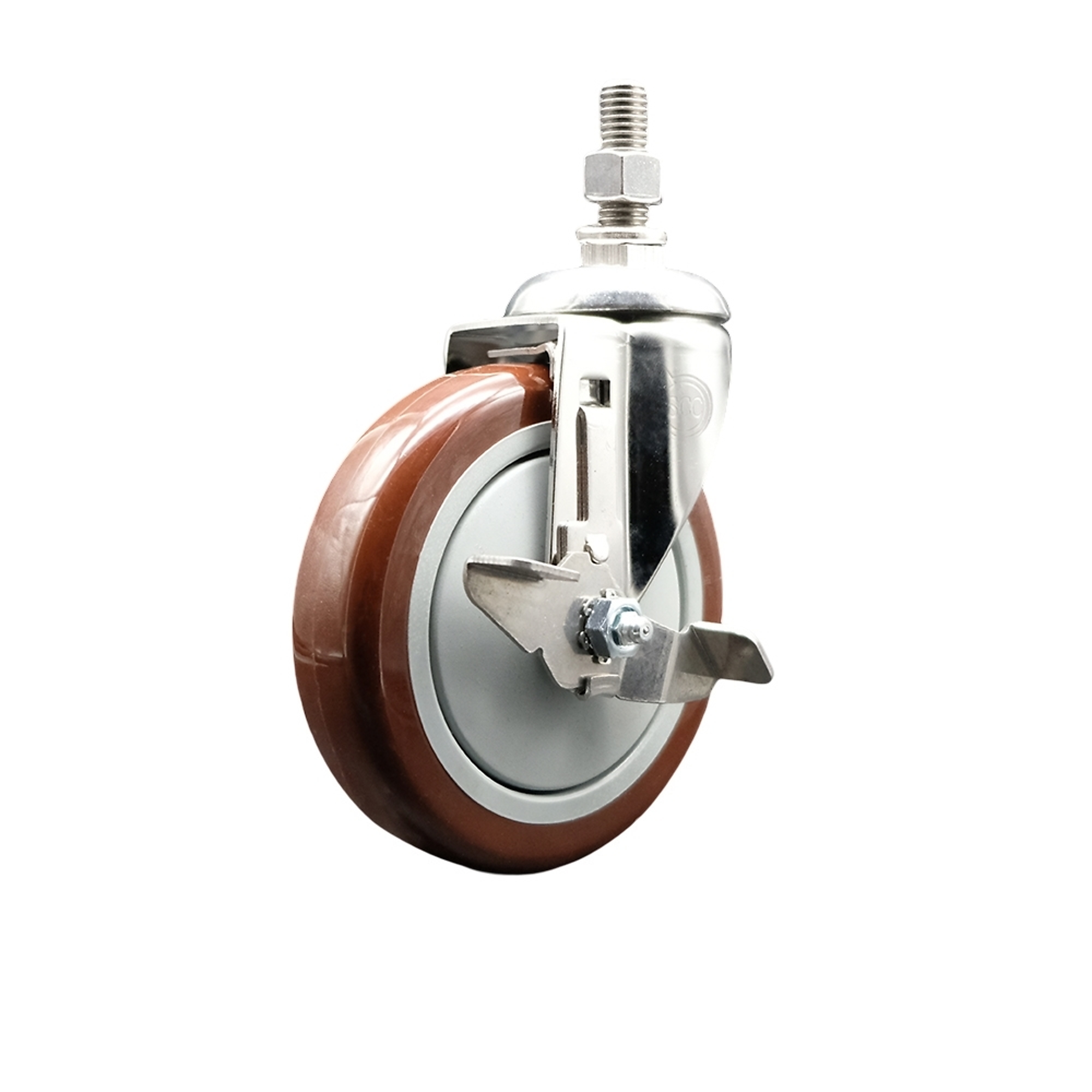 Service Caster, 5Inch x 1 1/4Inch Stem Casters, Wheel Diameter 5 in, Caster Type Swivel, Package (qty.) 1, Model SS316TS20S514-PPUB-MRN-TLB-121315