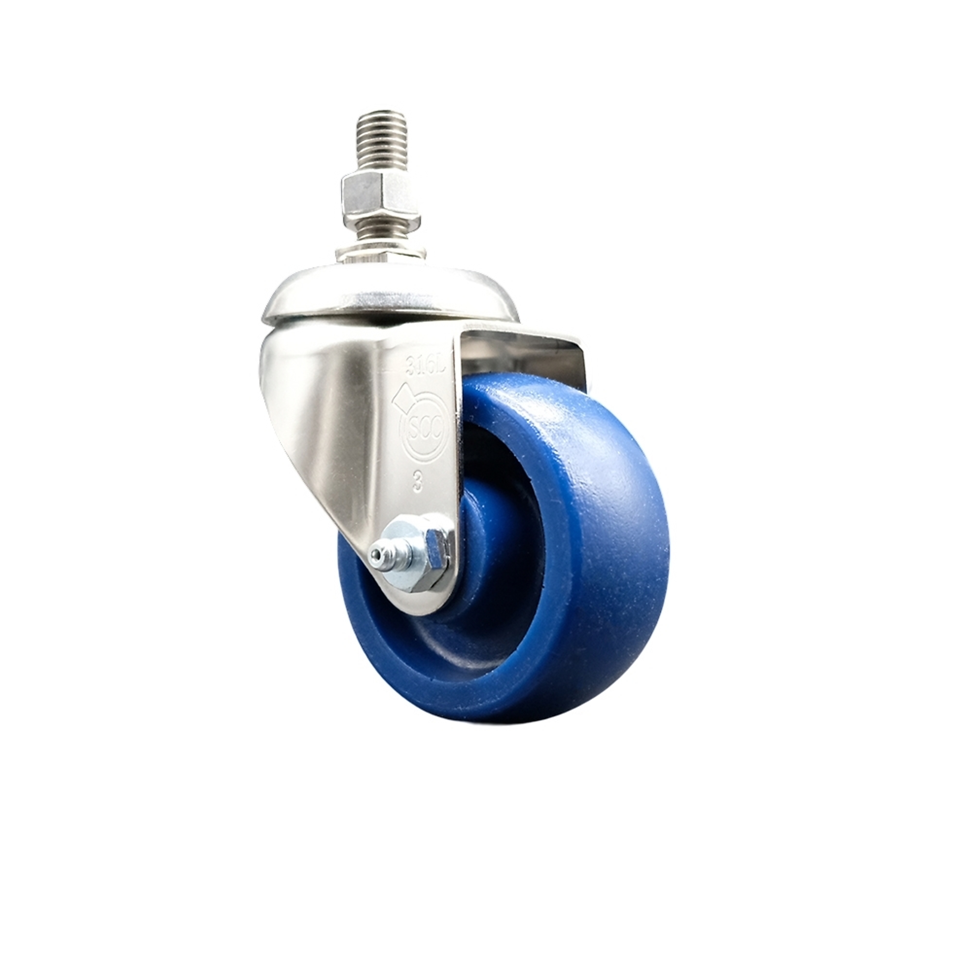 Service Caster, 3Inch x 1 1/4Inch Stem Caster, Wheel Diameter 3 in, Caster Type Swivel, Package (qty.) 1, Model SCC-SS316TS20S314-SPUS-121315