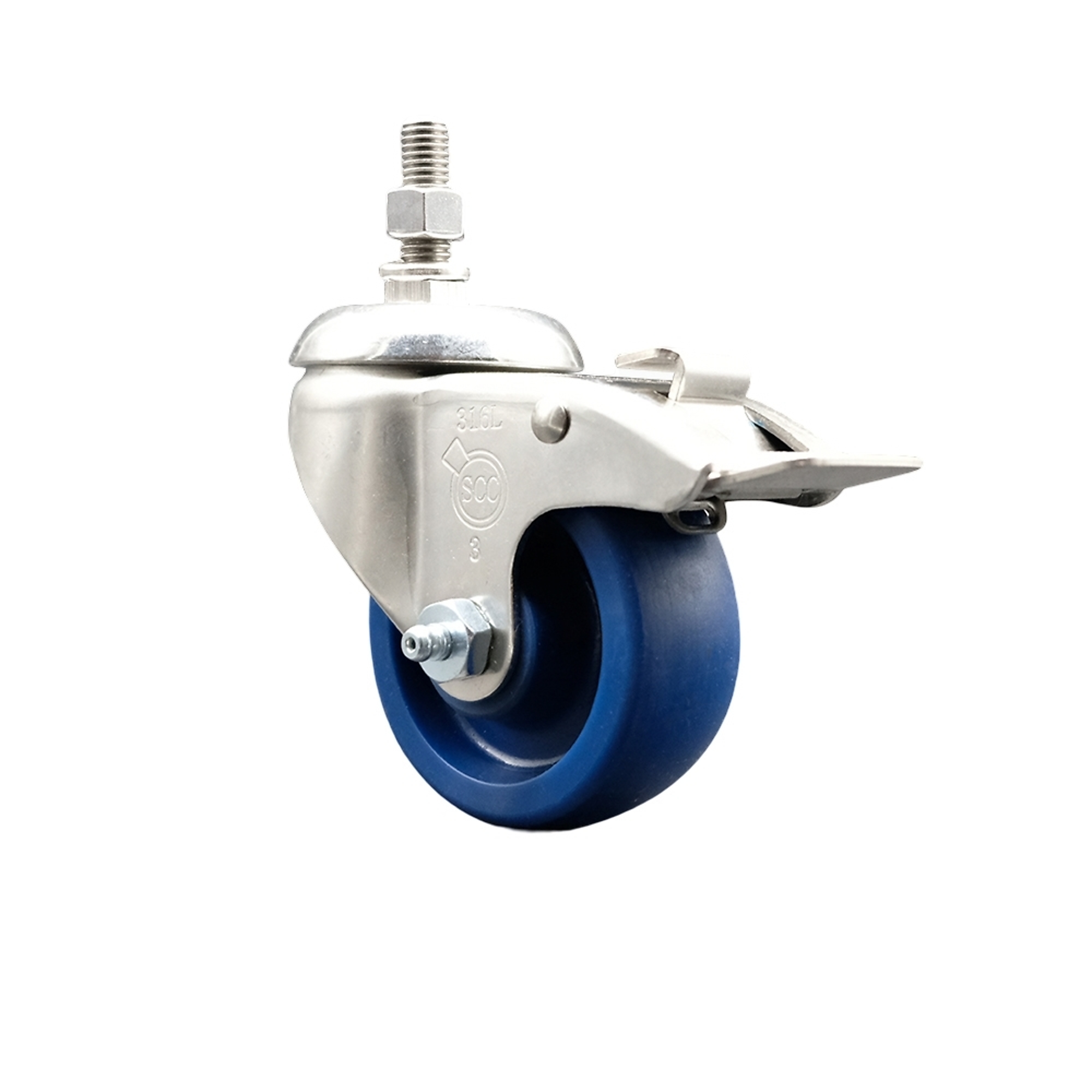 Service Caster, 3Inch x 1 1/4Inch Stem Caster, Wheel Diameter 3 in, Caster Type Swivel, Package (qty.) 1, Model SCC-SS316TSTTL20S314-SPUS-121315