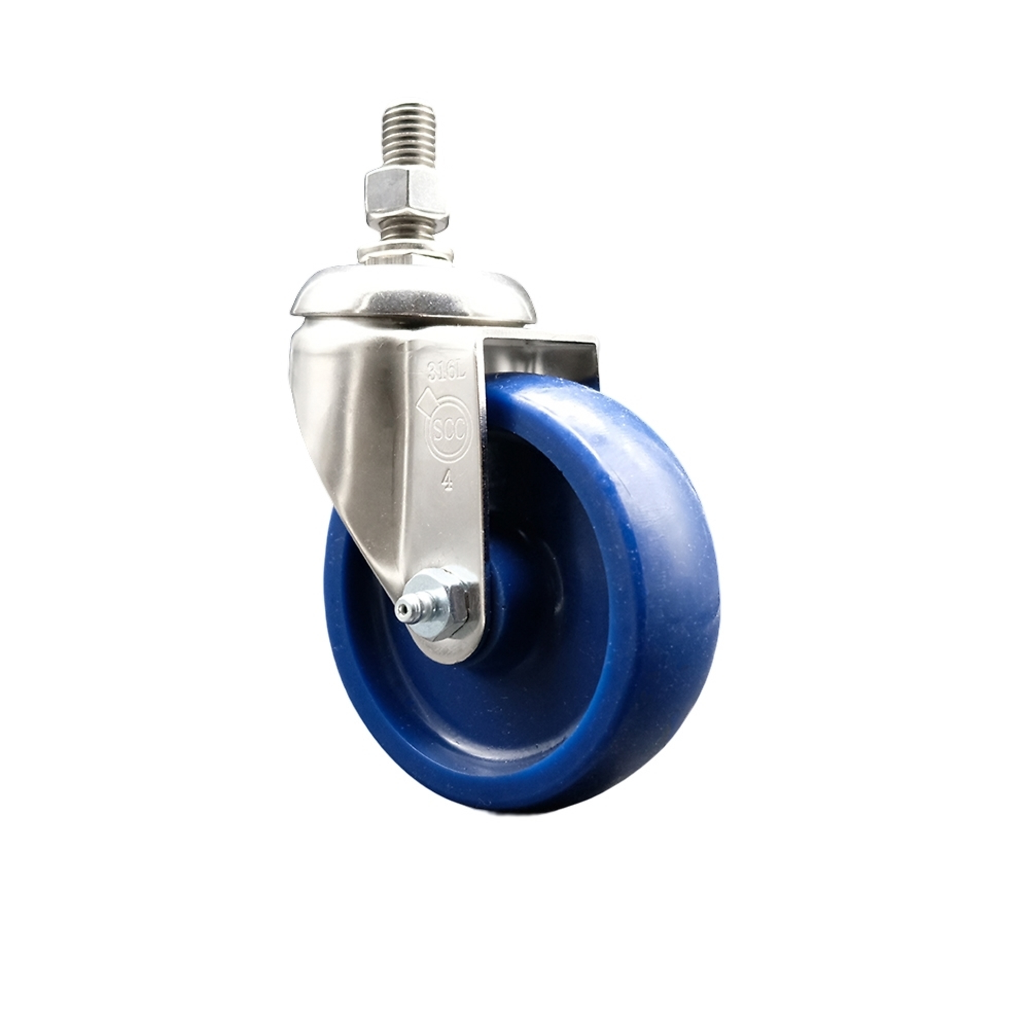 Service Caster, 4Inch x 1 1/4Inch Stem Caster, Wheel Diameter 4 in, Caster Type Swivel, Package (qty.) 1, Model SCC-SS316TS20S414-SPUS-121315