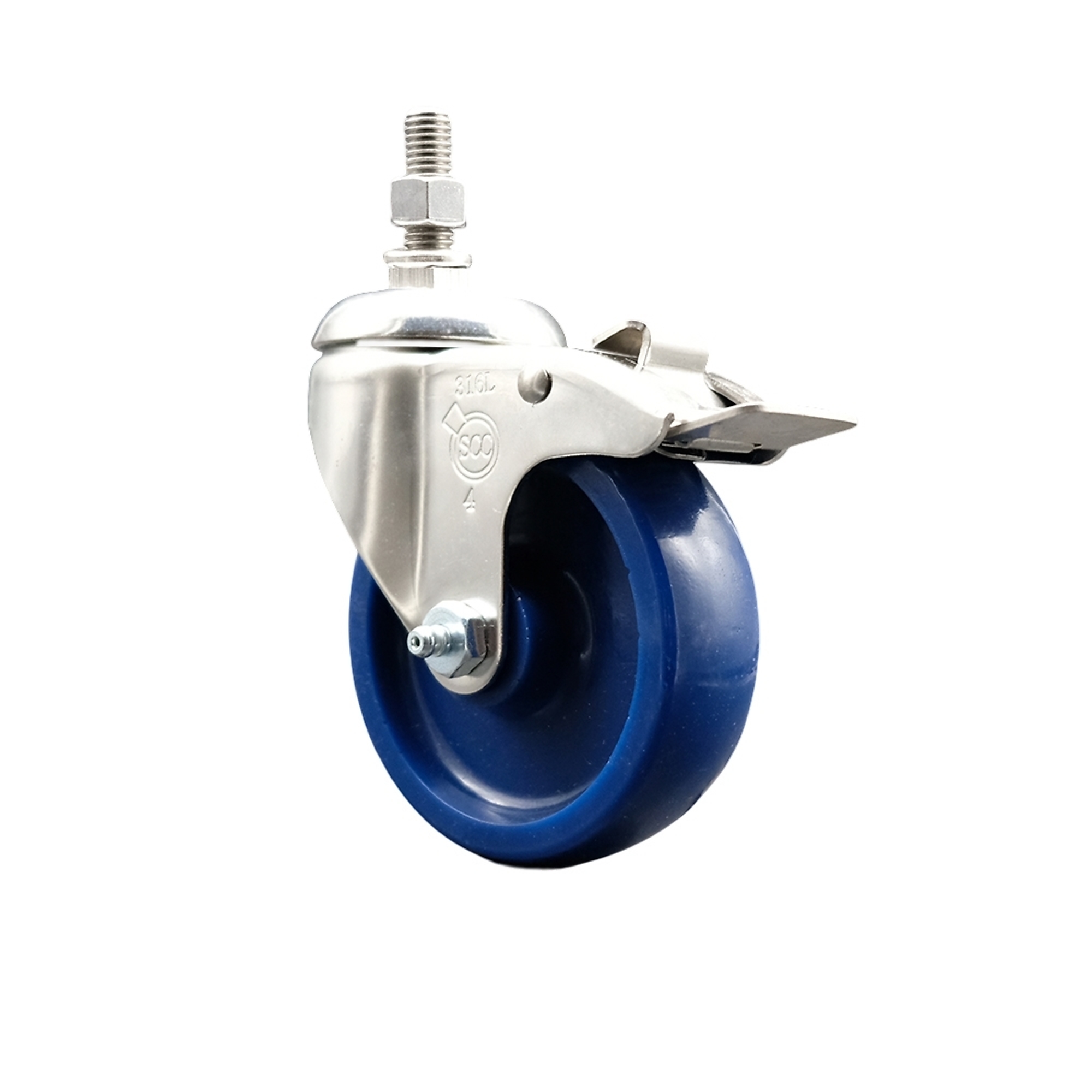 Service Caster, 4Inch x 1 1/4Inch Stem Caster, Wheel Diameter 4 in, Caster Type Swivel, Package (qty.) 1, Model SCC-SS316TSTTL20S414-SPUS-121315