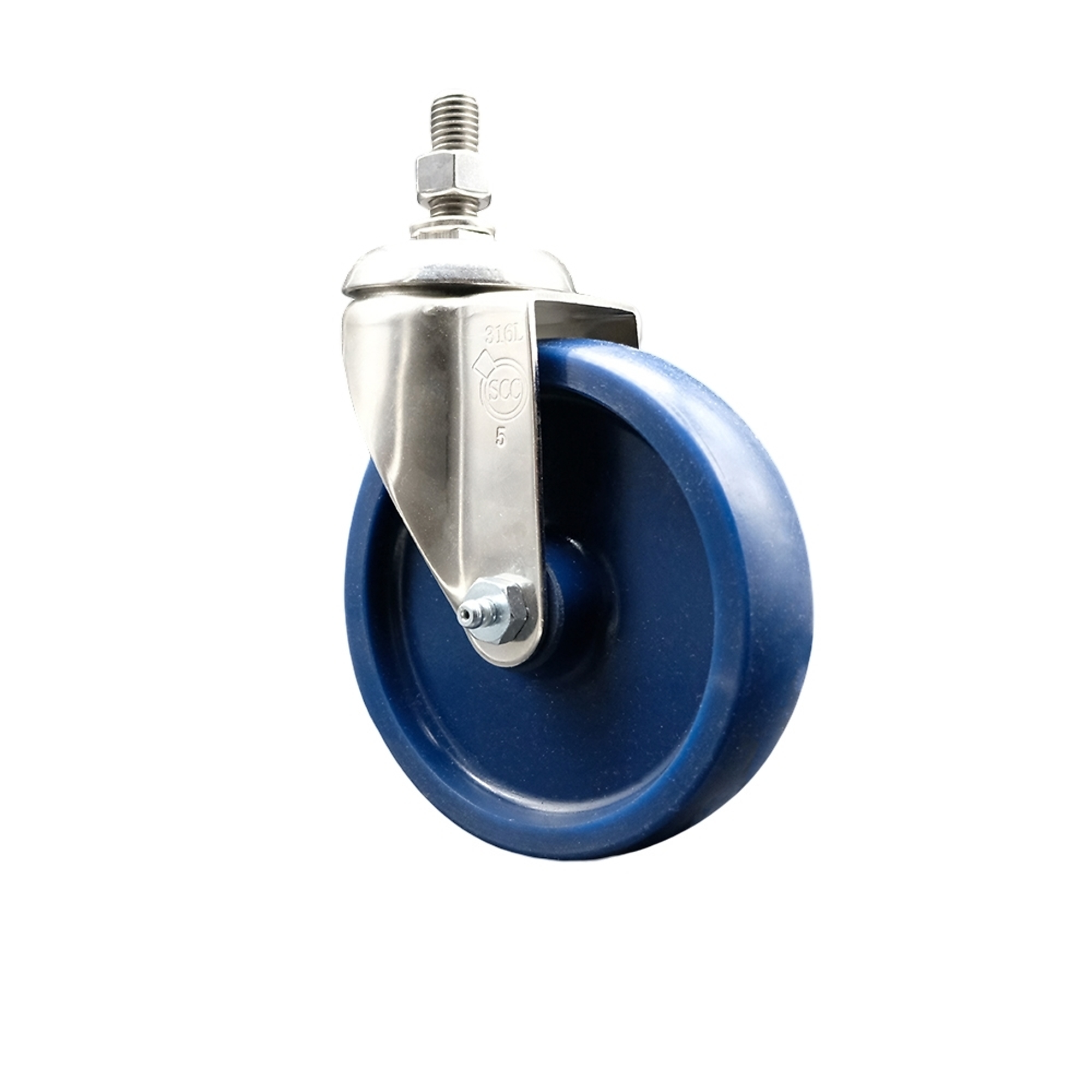 Service Caster, 5Inch x 1 1/4Inch Stem Caster, Wheel Diameter 5 in, Caster Type Swivel, Package (qty.) 1, Model SCC-SS316TS20S514-SPUS-121315