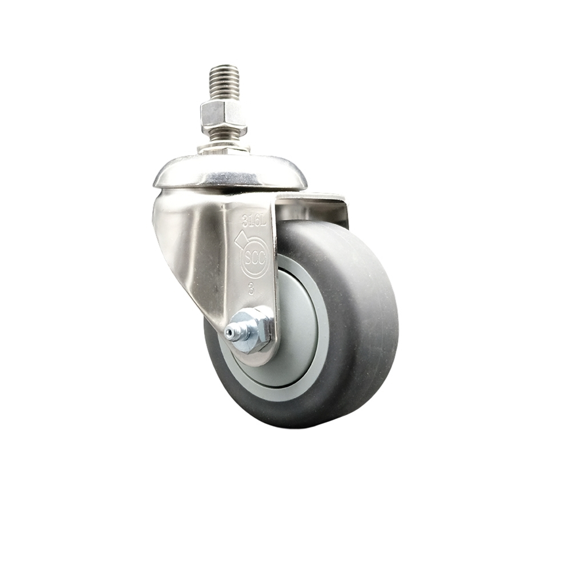 Service Caster, 3Inch x 1 1/4Inch Stem Caster, Wheel Diameter 3 in, Caster Type Swivel, Package (qty.) 1, Model SCC-SS316TS20S314-TPRB-121315