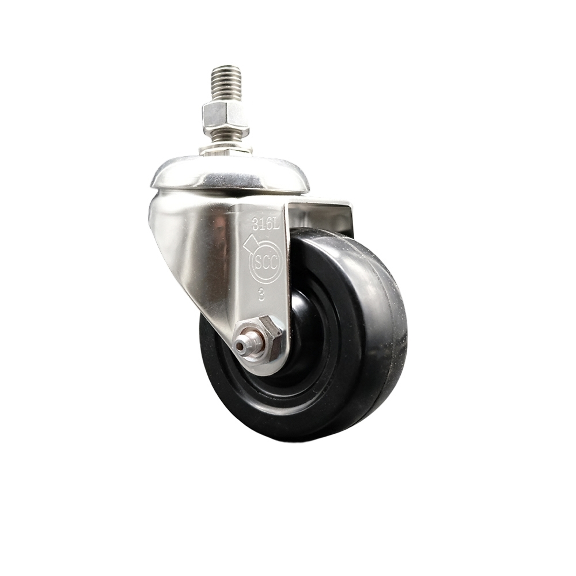 Service Caster, 3Inch x 1 1/4Inch Stem Caster, Wheel Diameter 3 in, Caster Type Swivel, Package (qty.) 1, Model SCC-SS316TS20S314-SRS-121315