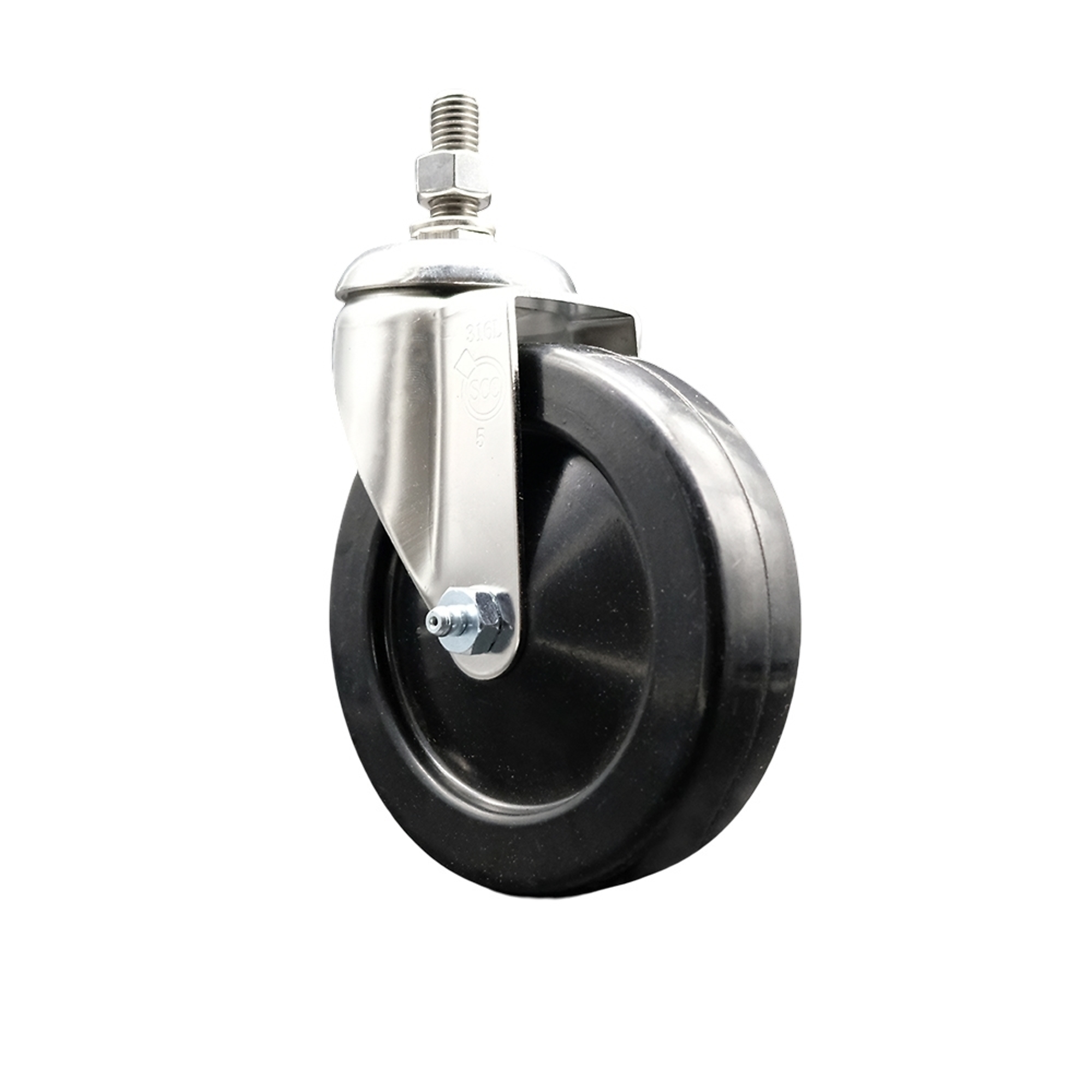 Service Caster, 5Inch x 1 1/4Inch Stem Caster, Wheel Diameter 5 in, Caster Type Swivel, Package (qty.) 1, Model SCC-SS316TS20S514-SRS-121315