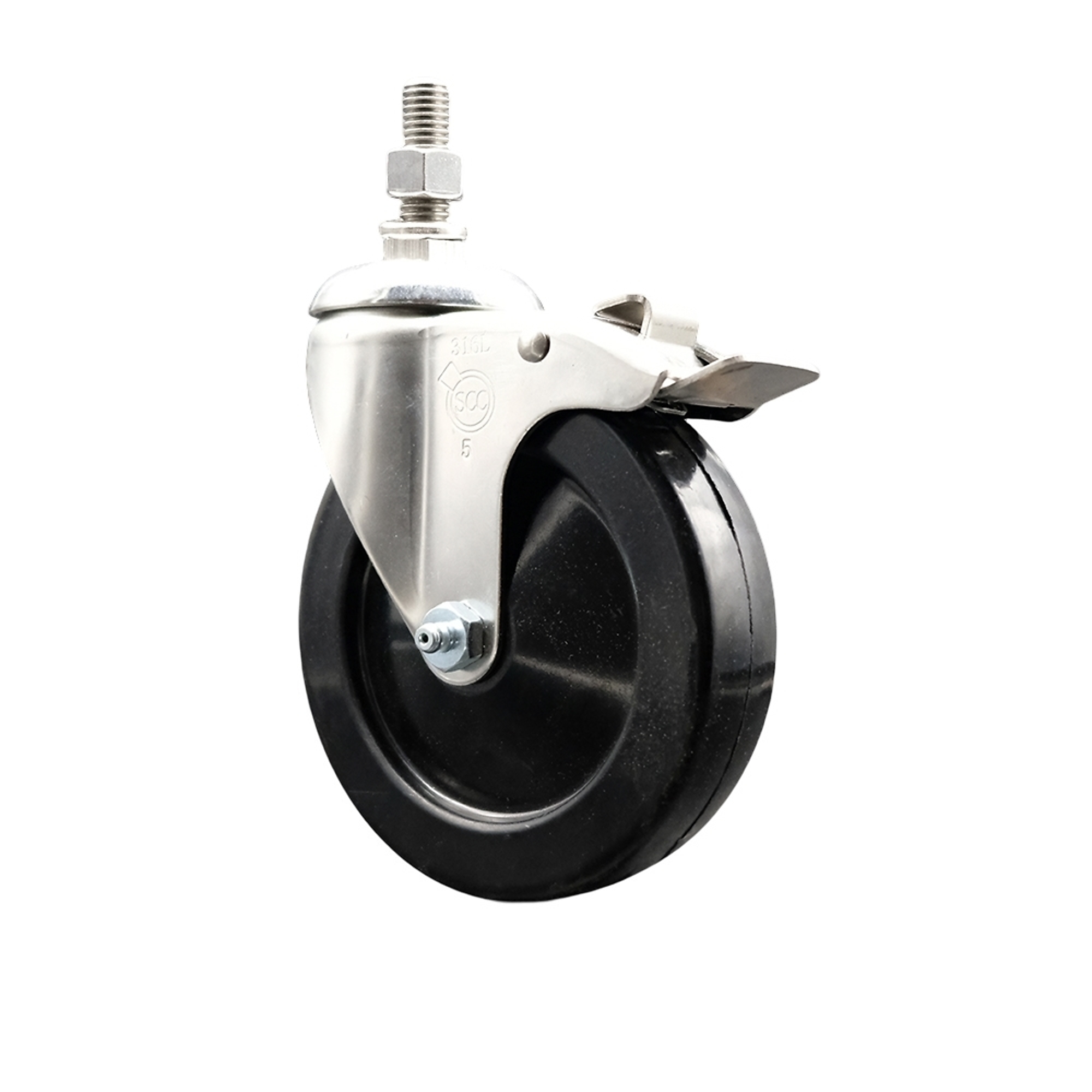 Service Caster, 5Inch x 1 1/4Inch Stem Caster, Wheel Diameter 5 in, Caster Type Swivel, Package (qty.) 1, Model SCC-SS316TSTTL20S514-SRS-121315