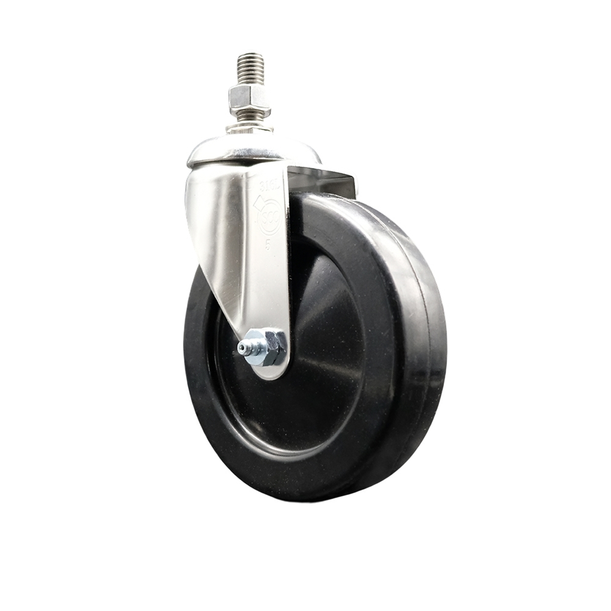 Service Caster, 5Inch x 1 1/4Inch Stem Caster, Wheel Diameter 5 in, Caster Type Swivel, Package (qty.) 1, Model SCC-SS316TS20S514-SRS-381615