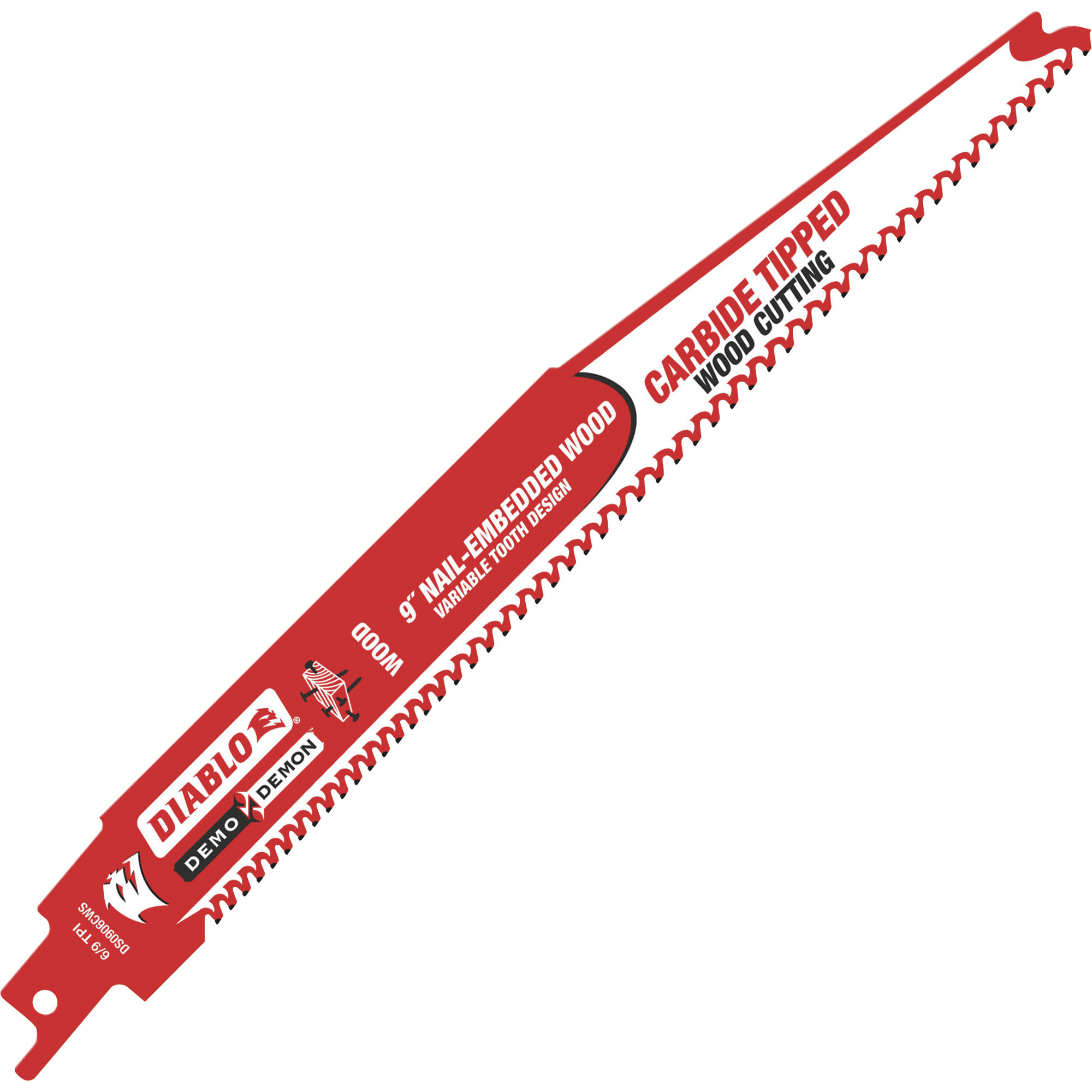 Diablo Demo Demon Carbide-Tipped Wood Cutting Reciprocating Saw Blade, 3-Pack, 6Inch, 6/9 TPI, Model DS0606CWS3