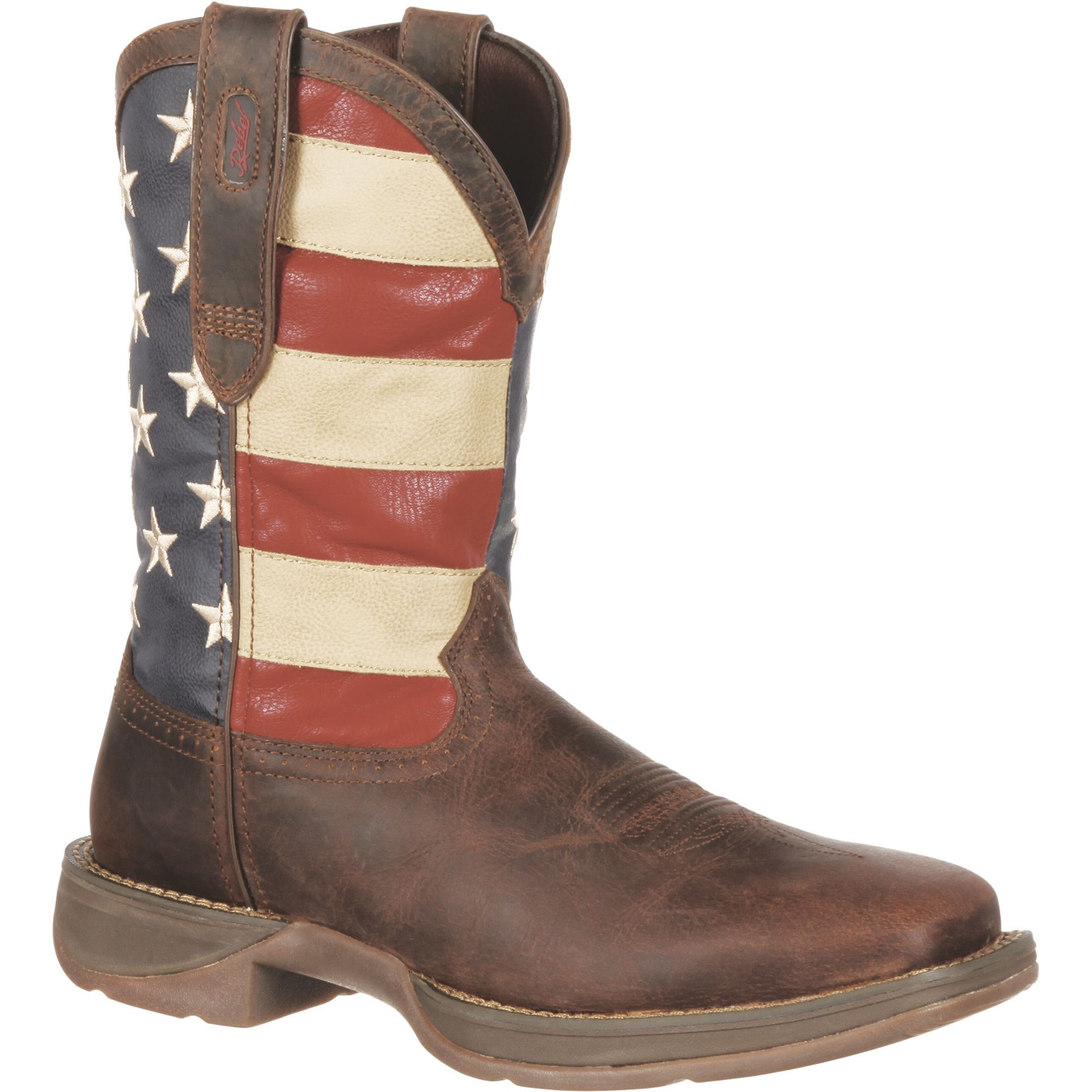 Durango Men's 11Inch American Flag Western Pull-On Work Boots - American Flag, Size 9 Wide, Model DB5554