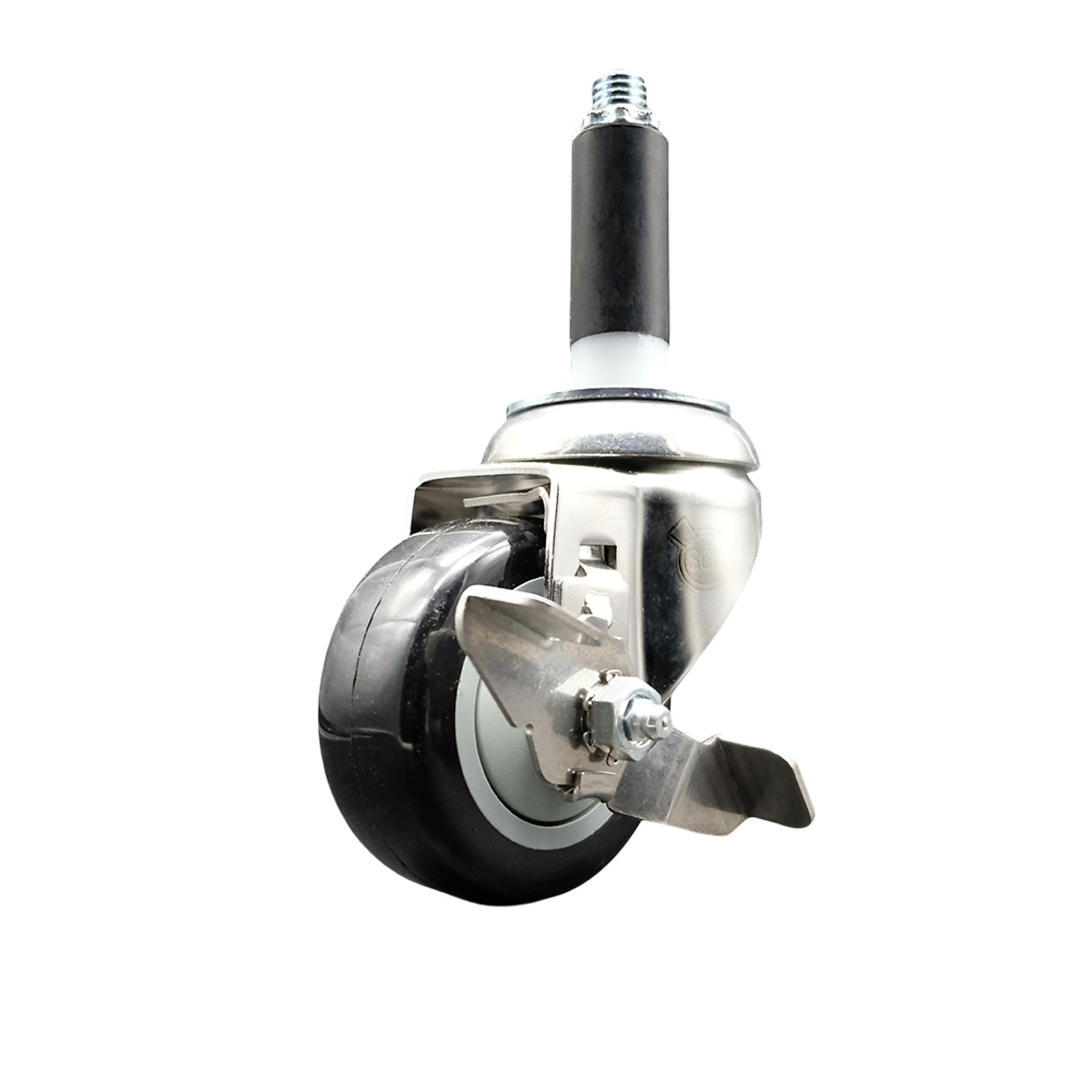 Service Caster, 3 1/2Inch x 1 1/4Inch Stem Caster, Wheel Diameter 3.5 in, Caster Type Swivel, Package (qty.) 1, Model SCC-SS316EX20S3514-PPUB-BLK-TLB-