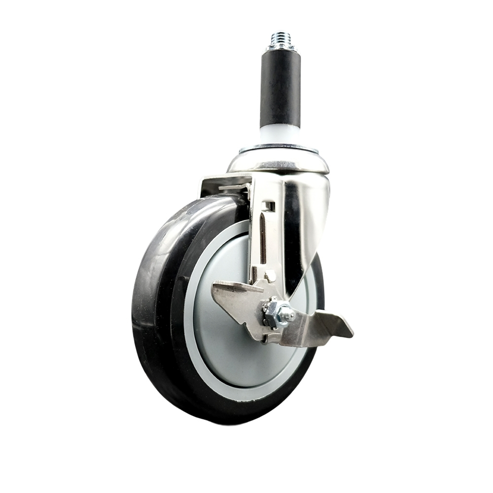 Service Caster, 5Inch x 1 1/4Inch Stem Caster, Wheel Diameter 5 in, Caster Type Swivel, Package (qty.) 1, Model SCC-SS316EX20S514-PPUB-BLK-TLB-1