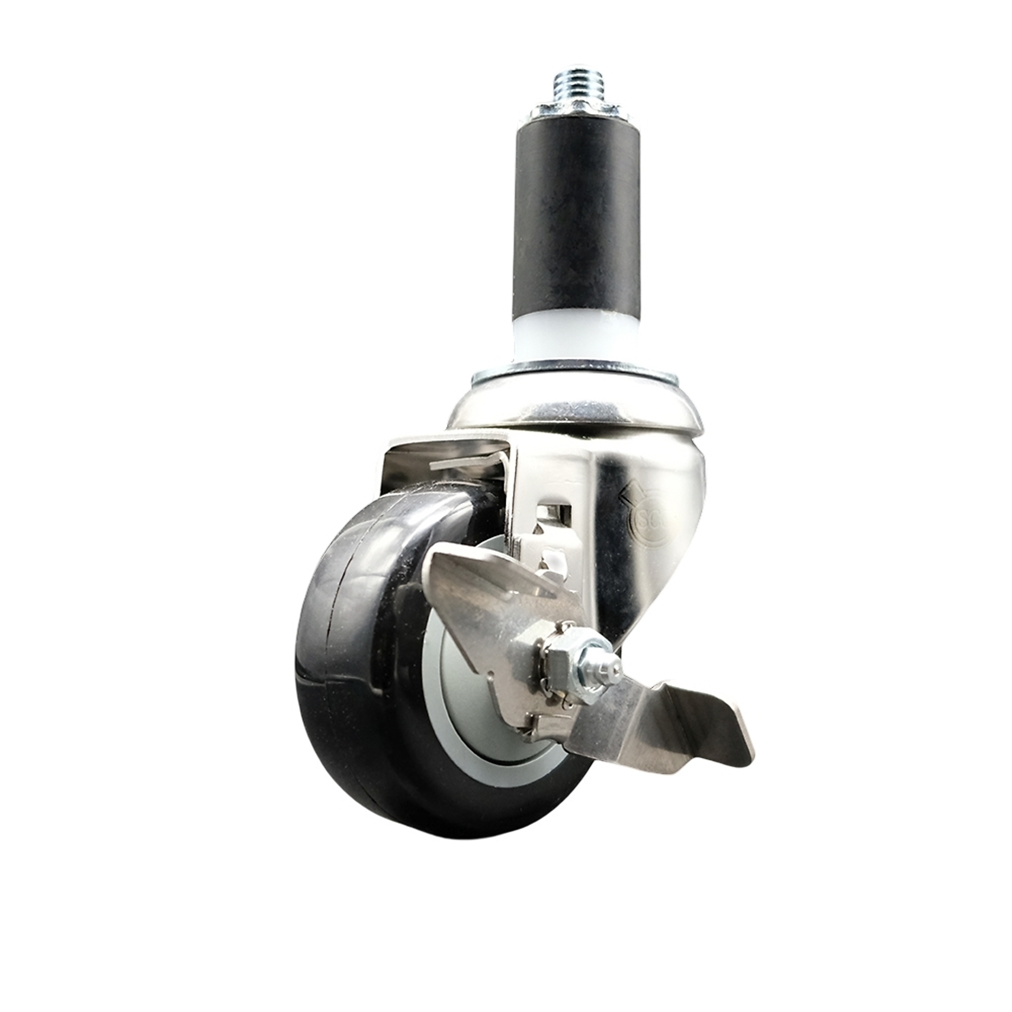 Service Caster, 3Inch x 1 1/4Inch Stem Caster, Wheel Diameter 3 in, Caster Type Swivel, Package (qty.) 1, Model SCC-SS316EX20S314-PPUB-BLK-TLB-114