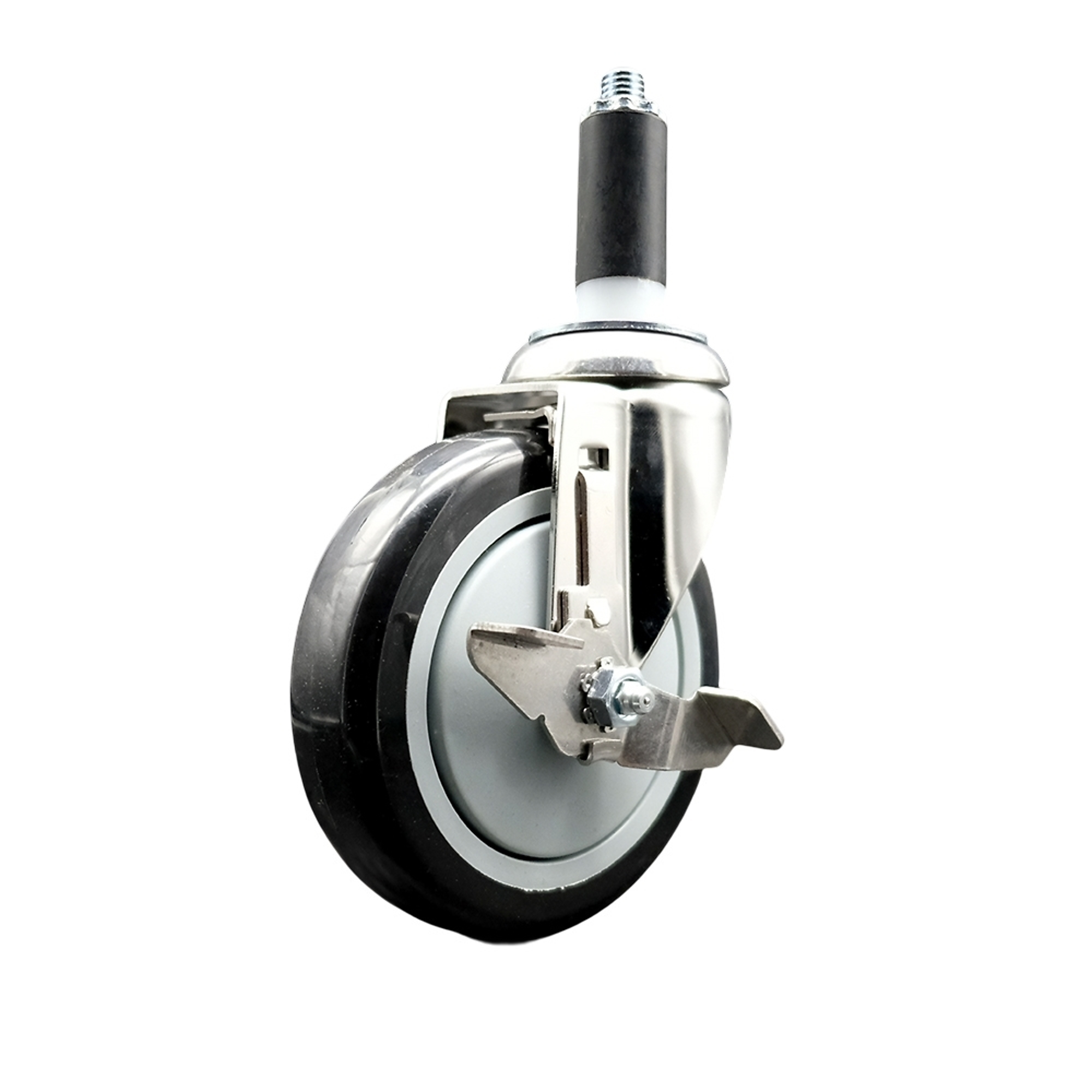 Service Caster, 5Inch x 1 1/4Inch Stem Caster, Wheel Diameter 5 in, Caster Type Swivel, Package (qty.) 1, Model SCC-SS316EX20S514-PPUB-BLK-TLB-118