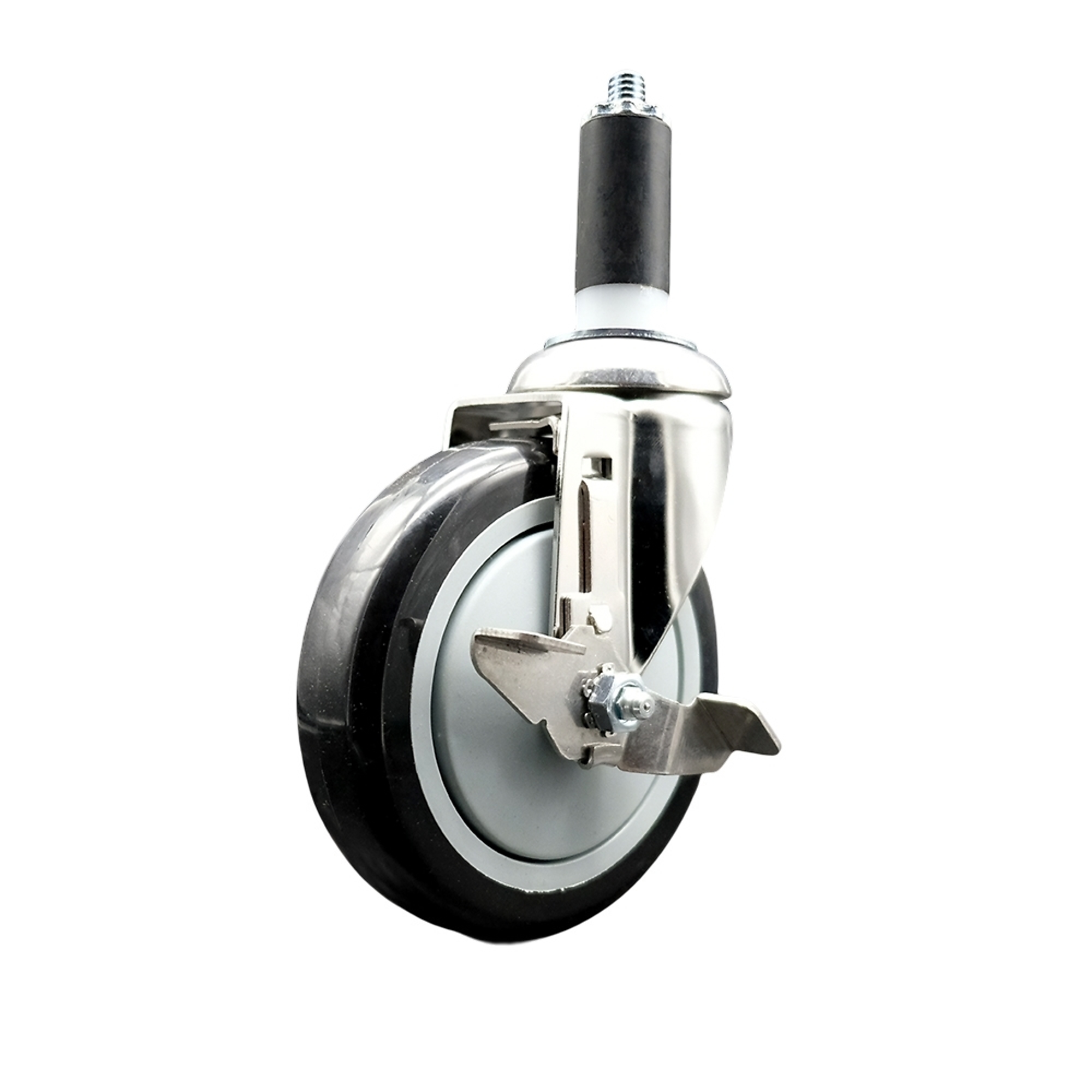 Service Caster, 5Inch x 1 1/4Inch Stem Caster, Wheel Diameter 5 in, Caster Type Swivel, Package (qty.) 1, Model SCC-SS316EX20S514-PPUB-BLK-TLB-138