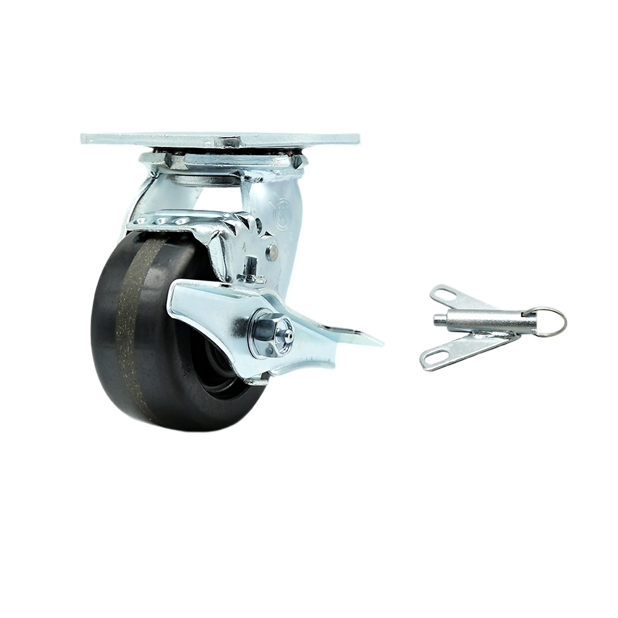 4Inch x 2Inch Plate Caster, Wheel Diameter 4 in, Caster Type Swivel, Package (qty.) 1, Model - Service Caster GRE-SCC-30CS420-PHR-TLB-BSL