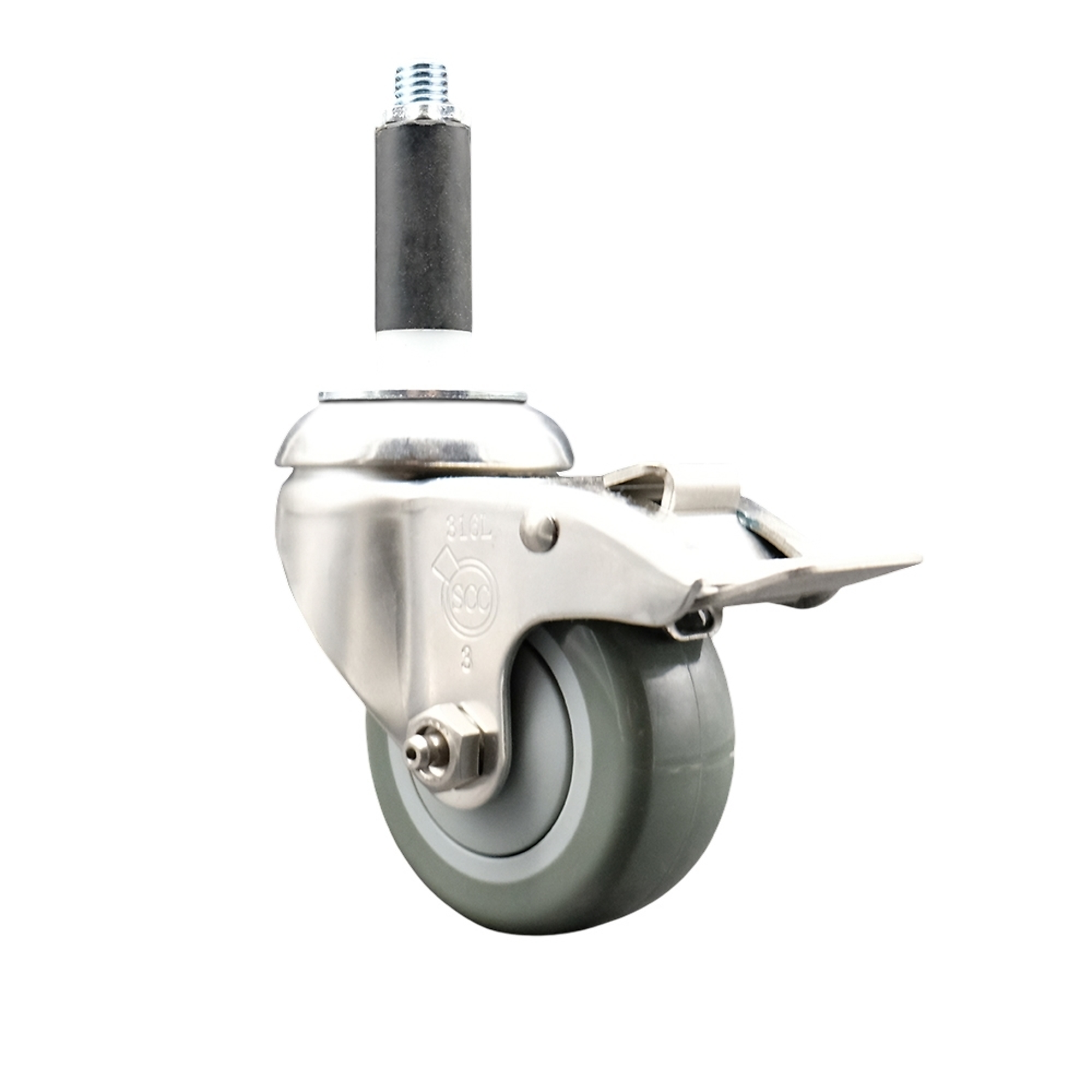 Service Caster, 3Inch x 1 1/4Inch Stem Caster, Wheel Diameter 3 in, Caster Type Swivel, Package (qty.) 1, Model SCC-SS316TTLEX20S314-PPUB-34