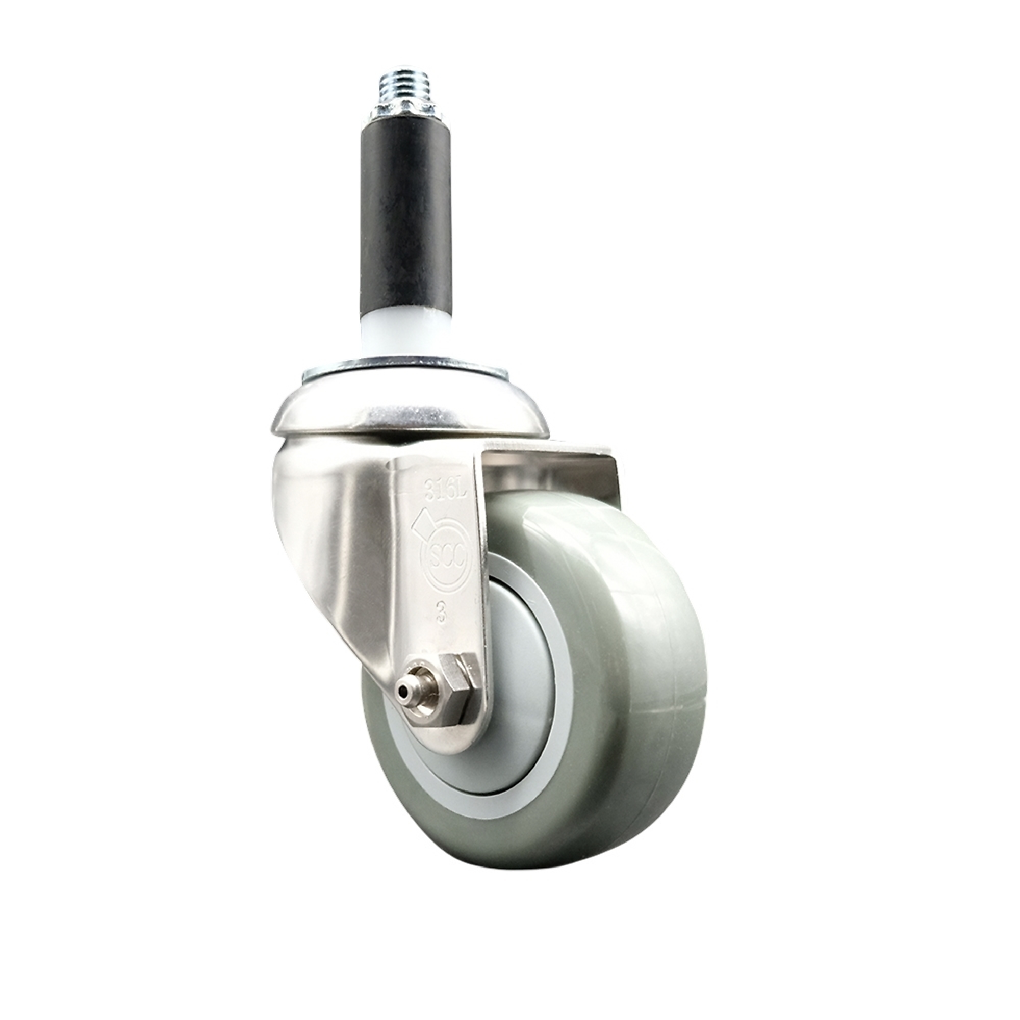 Service Caster, 3Inch x 1 1/4Inch Stem Caster, Wheel Diameter 3 in, Caster Type Swivel, Package (qty.) 1, Model SCC-SS316EX20S314-PPUB-34