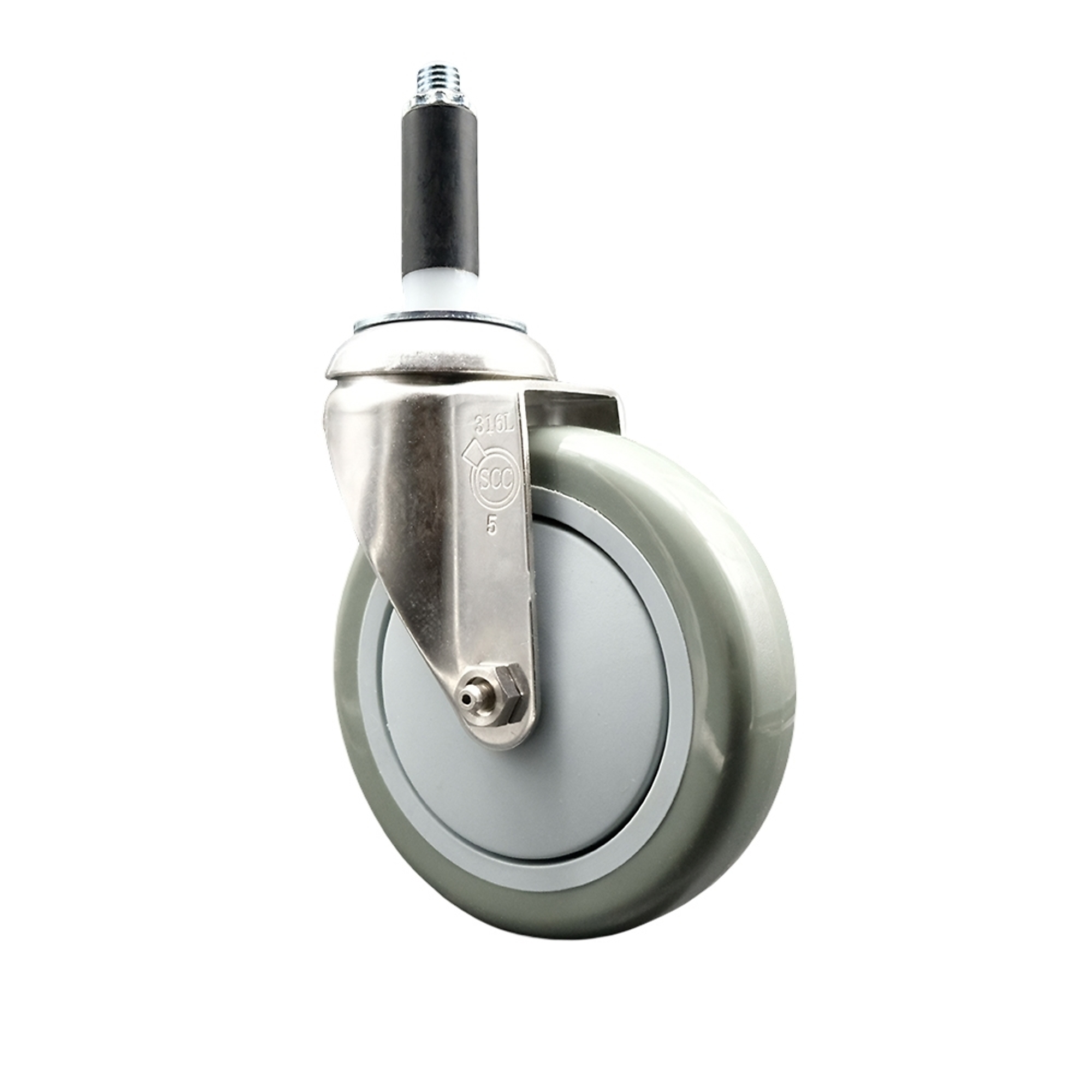 Service Caster, 5Inch x 1 1/4Inch Stem Caster, Wheel Diameter 5 in, Caster Type Swivel, Package (qty.) 1, Model SCC-SS316EX20S514-PPUB-34