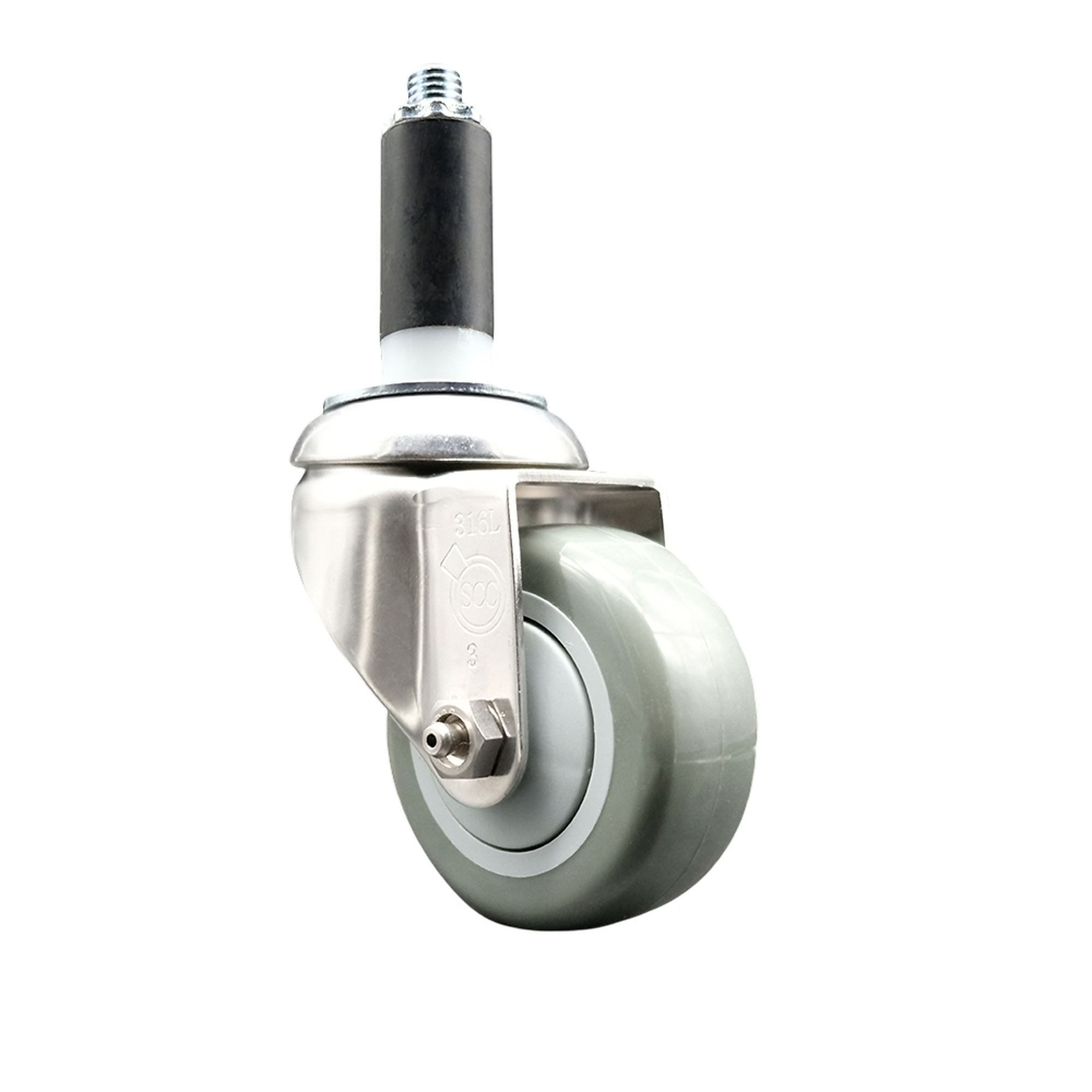 Service Caster, 3Inch x 1 1/4Inch Stem Caster, Wheel Diameter 3 in, Caster Type Swivel, Package (qty.) 1, Model SCC-SS316EX20S314-PPUB-1