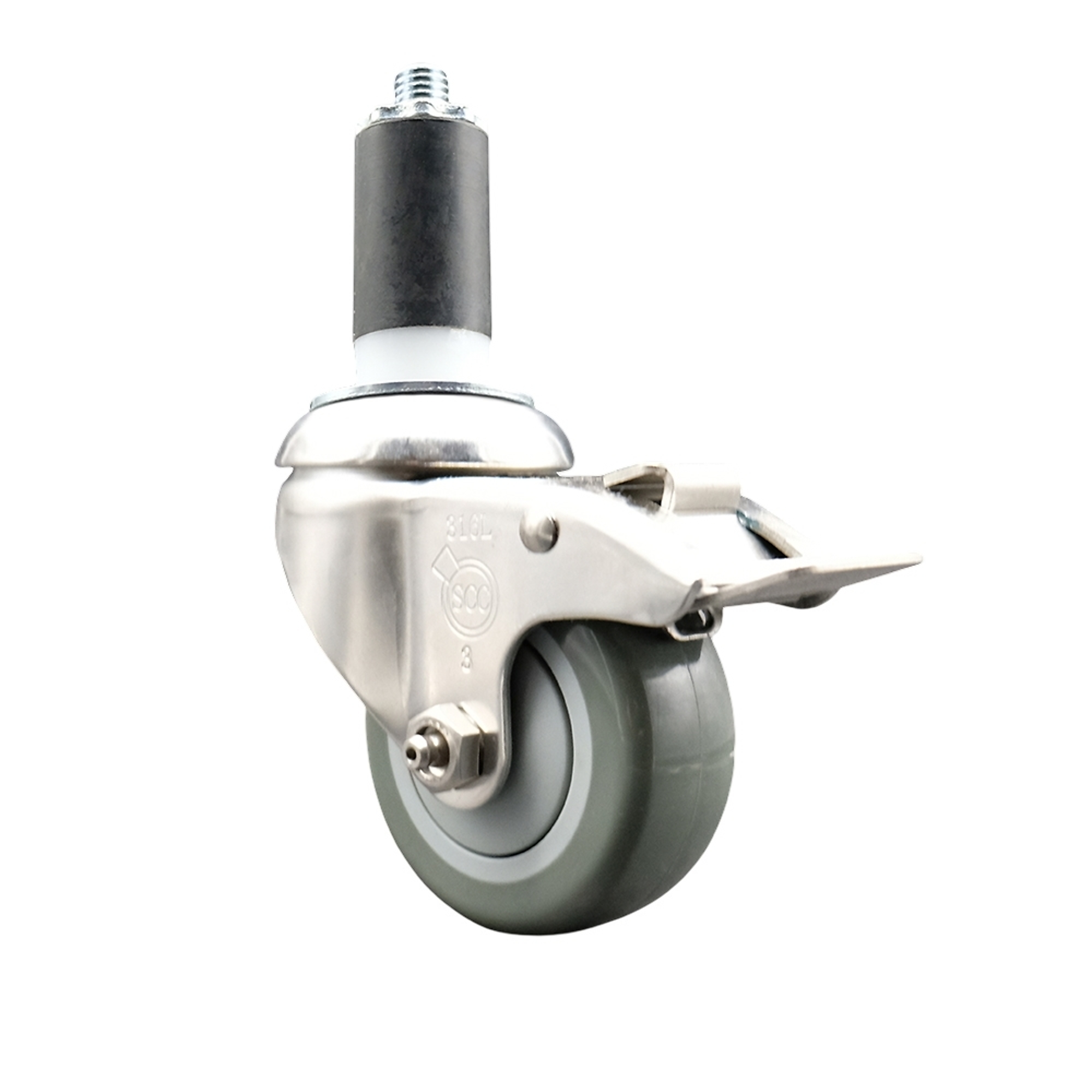 Service Caster, 3Inch x 1 1/4Inch Stem Caster, Wheel Diameter 3 in, Caster Type Swivel, Package (qty.) 1, Model SCC-SS316TTLEX20S314-PPUB-114