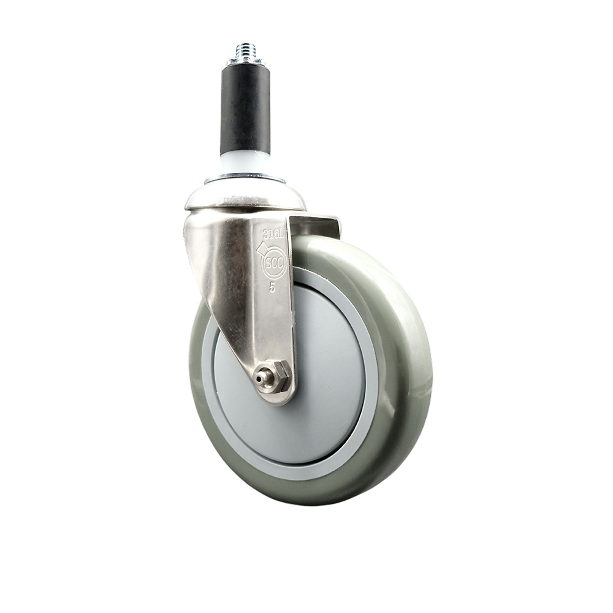 Service Caster, 5Inch x 1 1/4Inch Stem Caster, Wheel Diameter 5 in, Caster Type Swivel, Package (qty.) 1, Model SCC-SS316EX20S514-PPUB-114