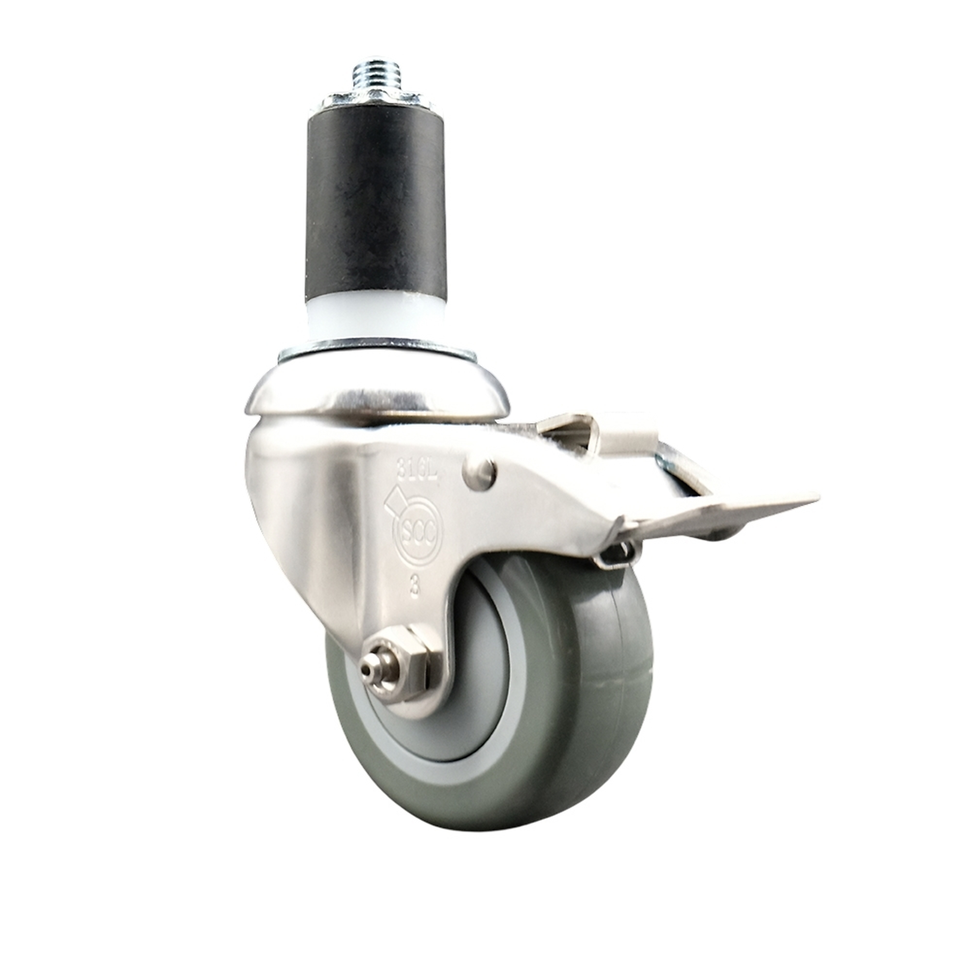 Service Caster, 3Inch x 1 1/4Inch Stem Caster, Wheel Diameter 3 in, Caster Type Swivel, Package (qty.) 1, Model SCC-SS316TTLEX20S314-PPUB-158