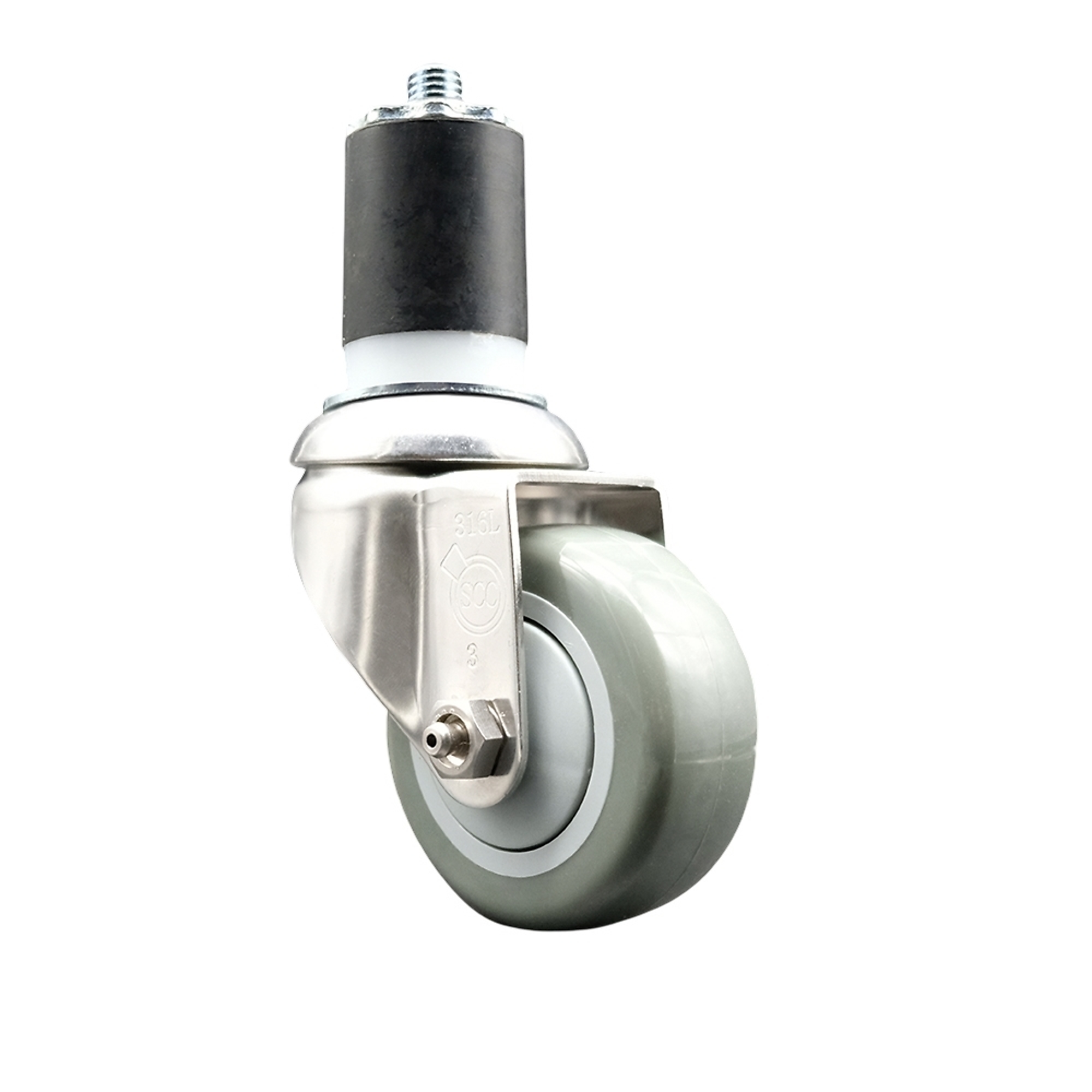 Service Caster, 3Inch x 1 1/4Inch Stem Caster, Wheel Diameter 3 in, Caster Type Swivel, Package (qty.) 1, Model SCC-SS316EX20S314-PPUB-134